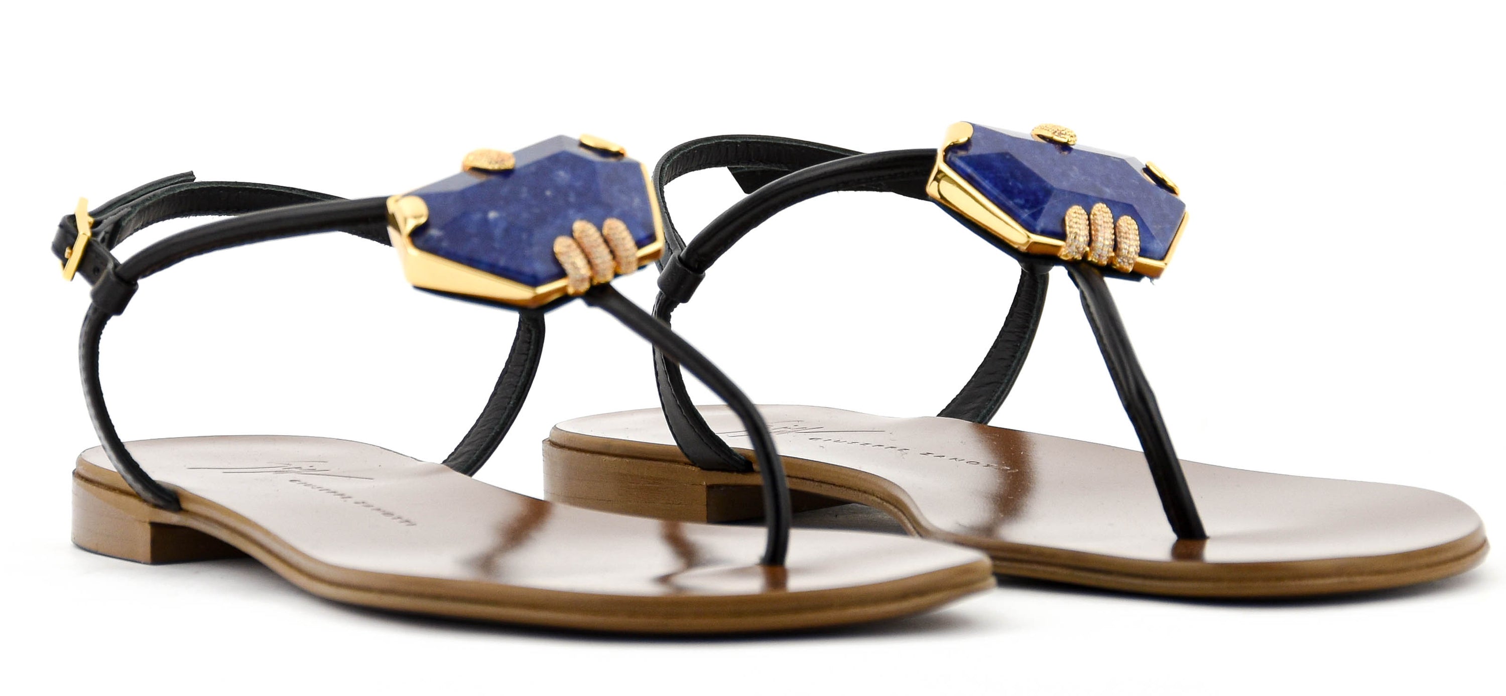 GIUSEPPE ZANOTTI GANASS FLAT NERO/COBALT