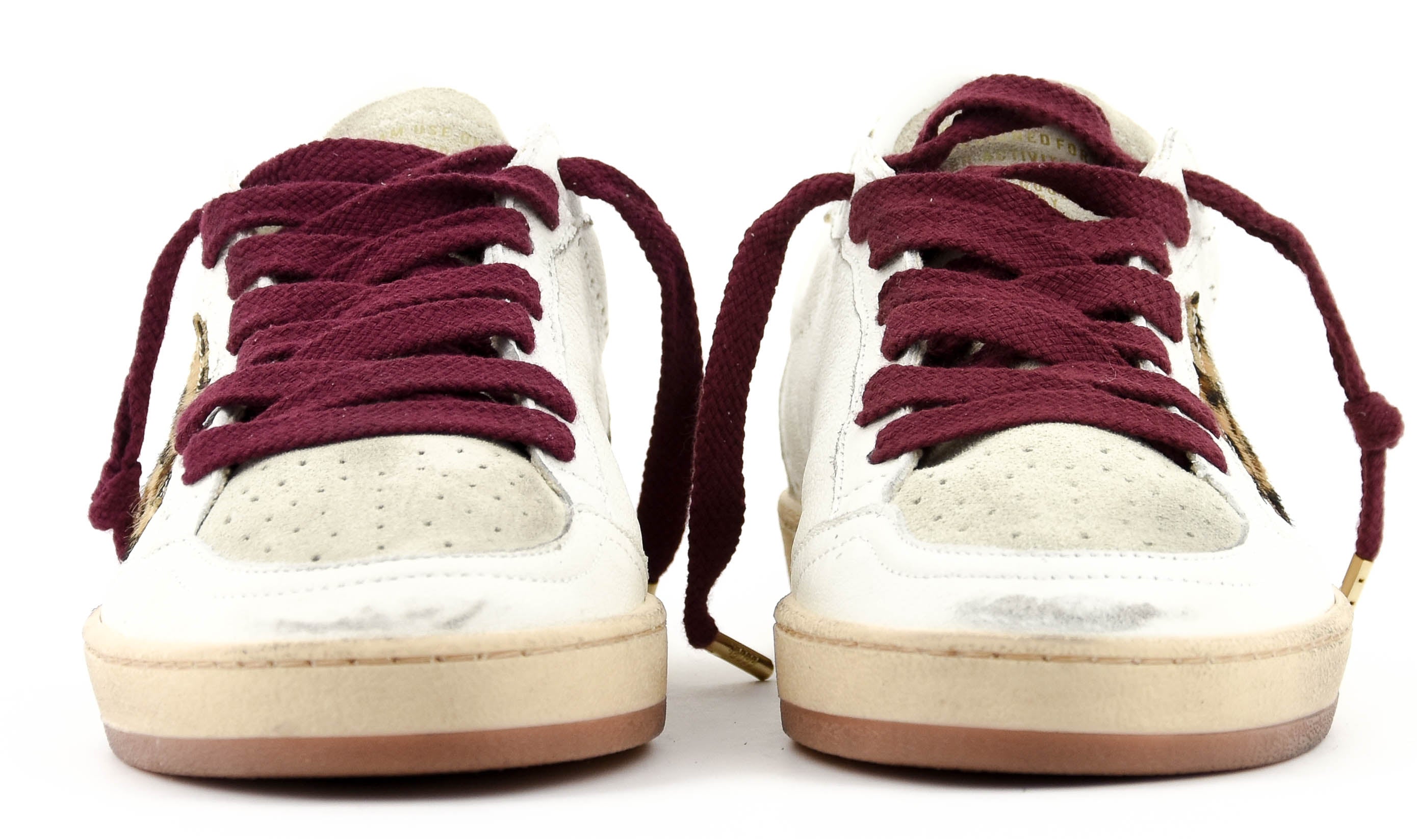 GOLDEN GOOSE BALL STAR WHITE GREY LEOPARD