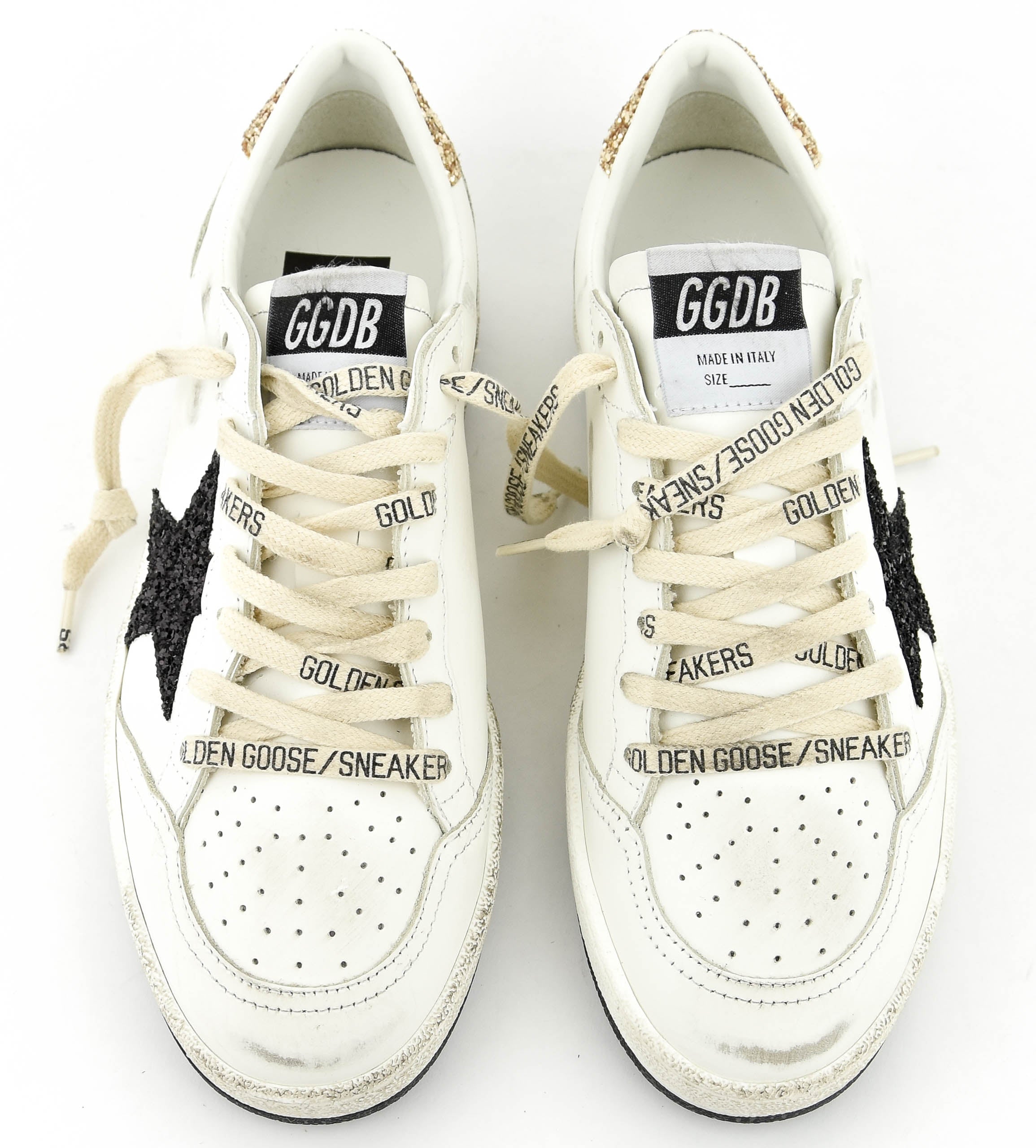 GOLDEN GOOSE BALL STAR WHITE BLACK GOLF
