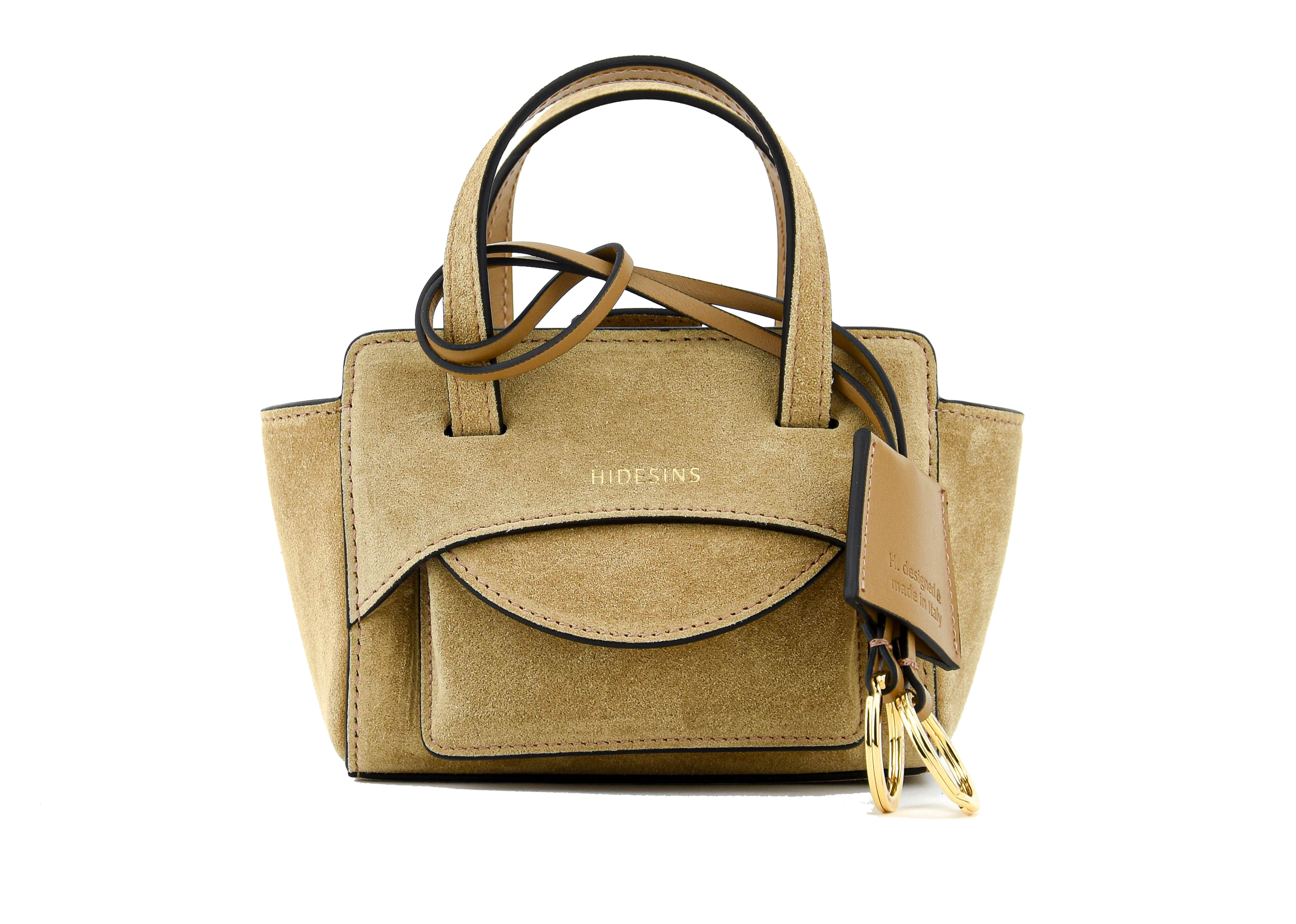 HIDESINS BAG FLAP XS SUEDE CAMEL