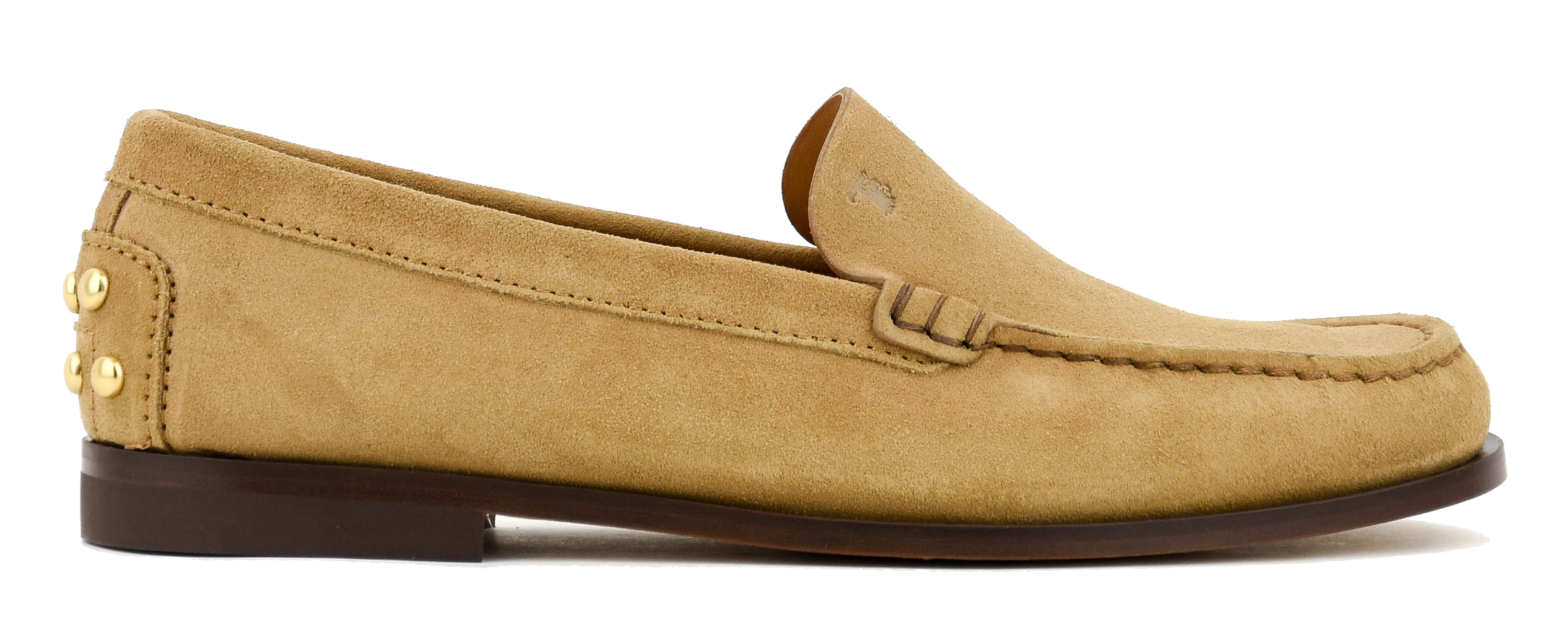 TODS METAL STUDS LOAFER LIGHT camel