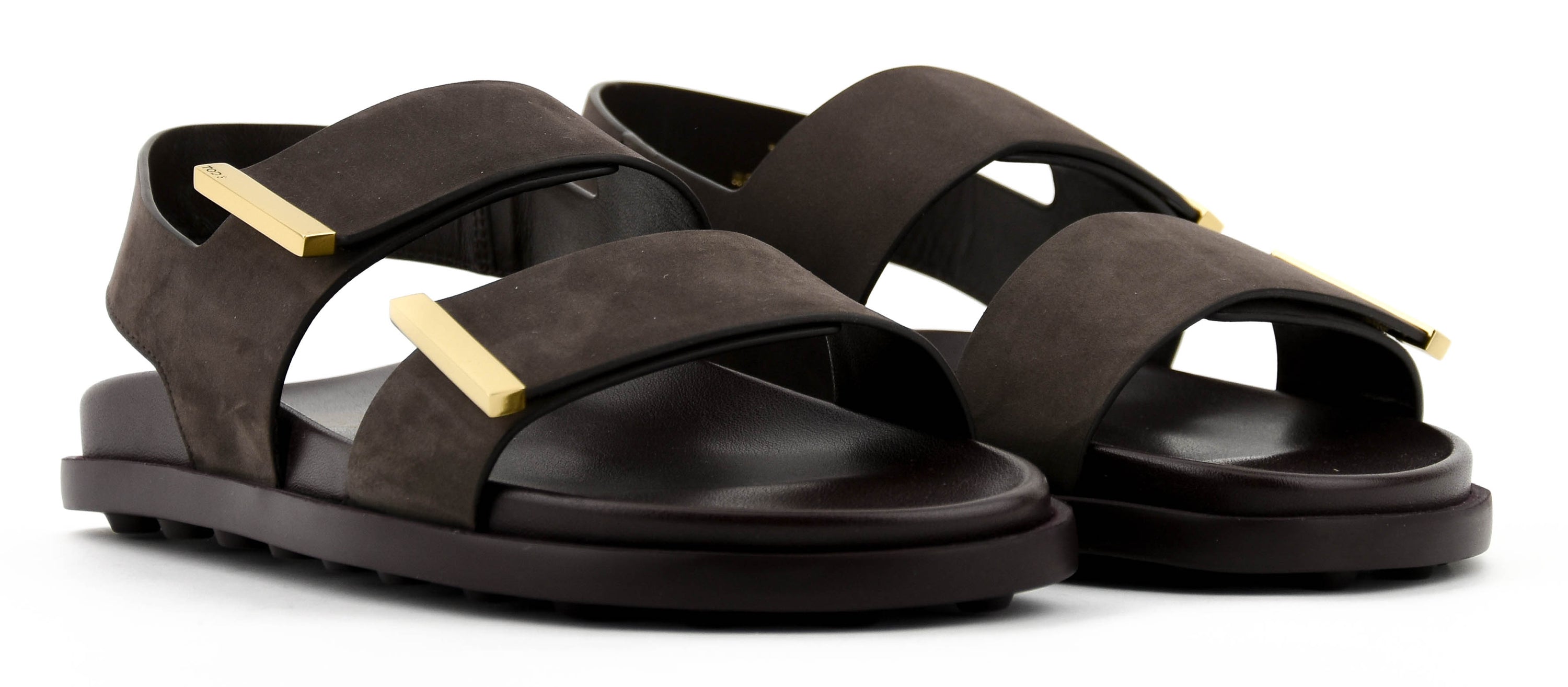 TODS TWO STRAP SANDAL BROWN