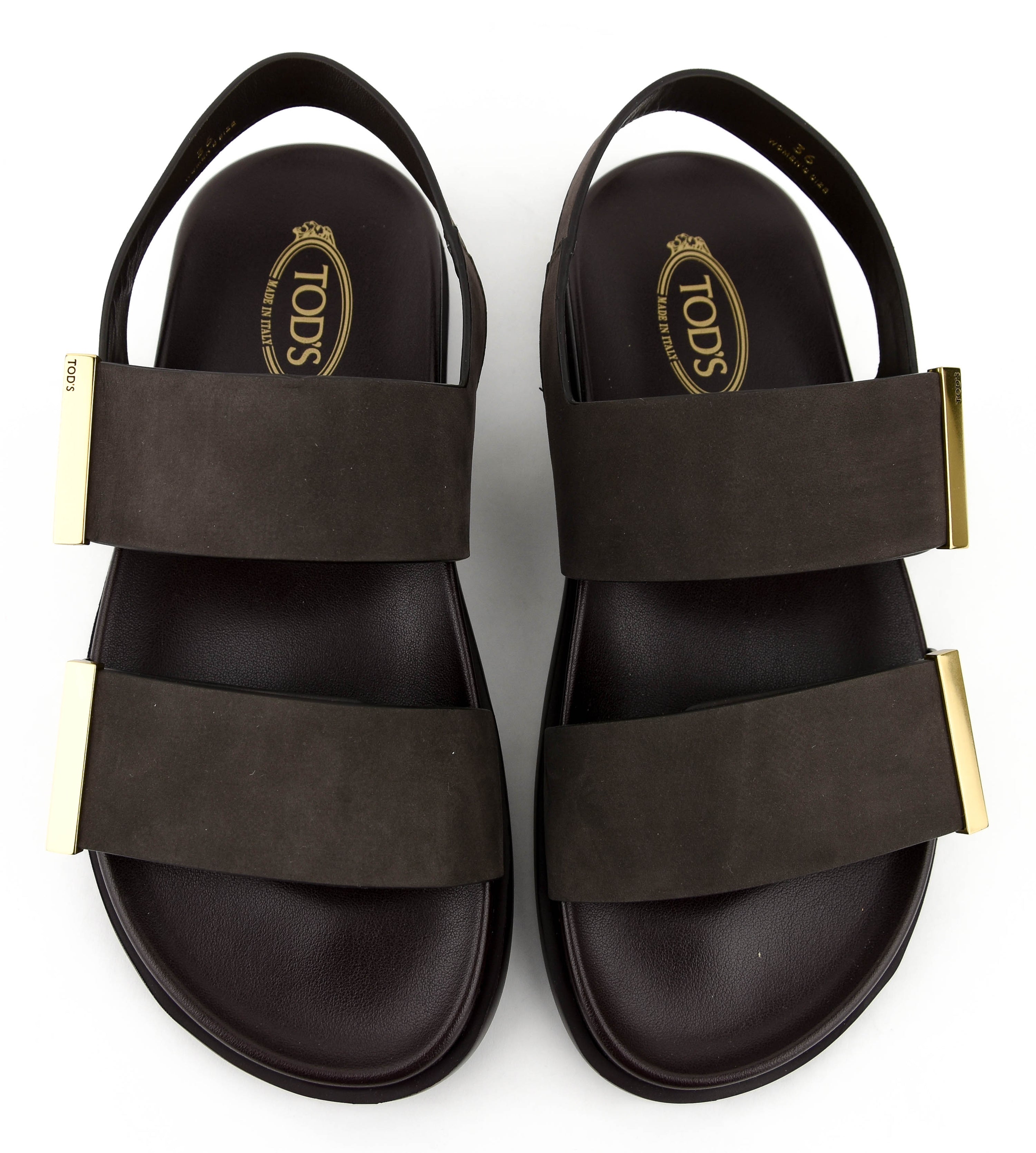 TODS TWO STRAP SANDAL BROWN
