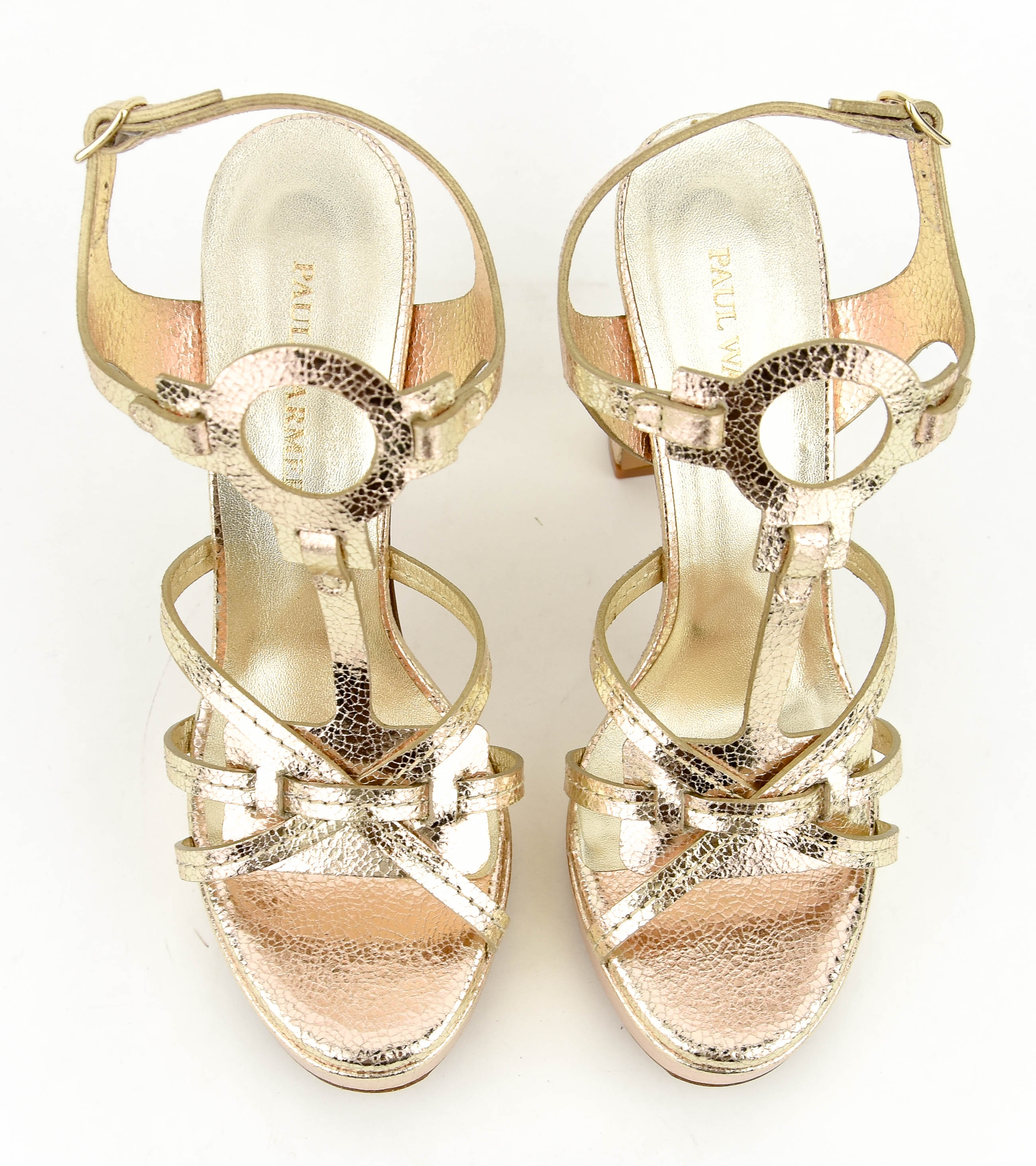 PAUL WARMER PARIS SANDAL CRACKED GOLD