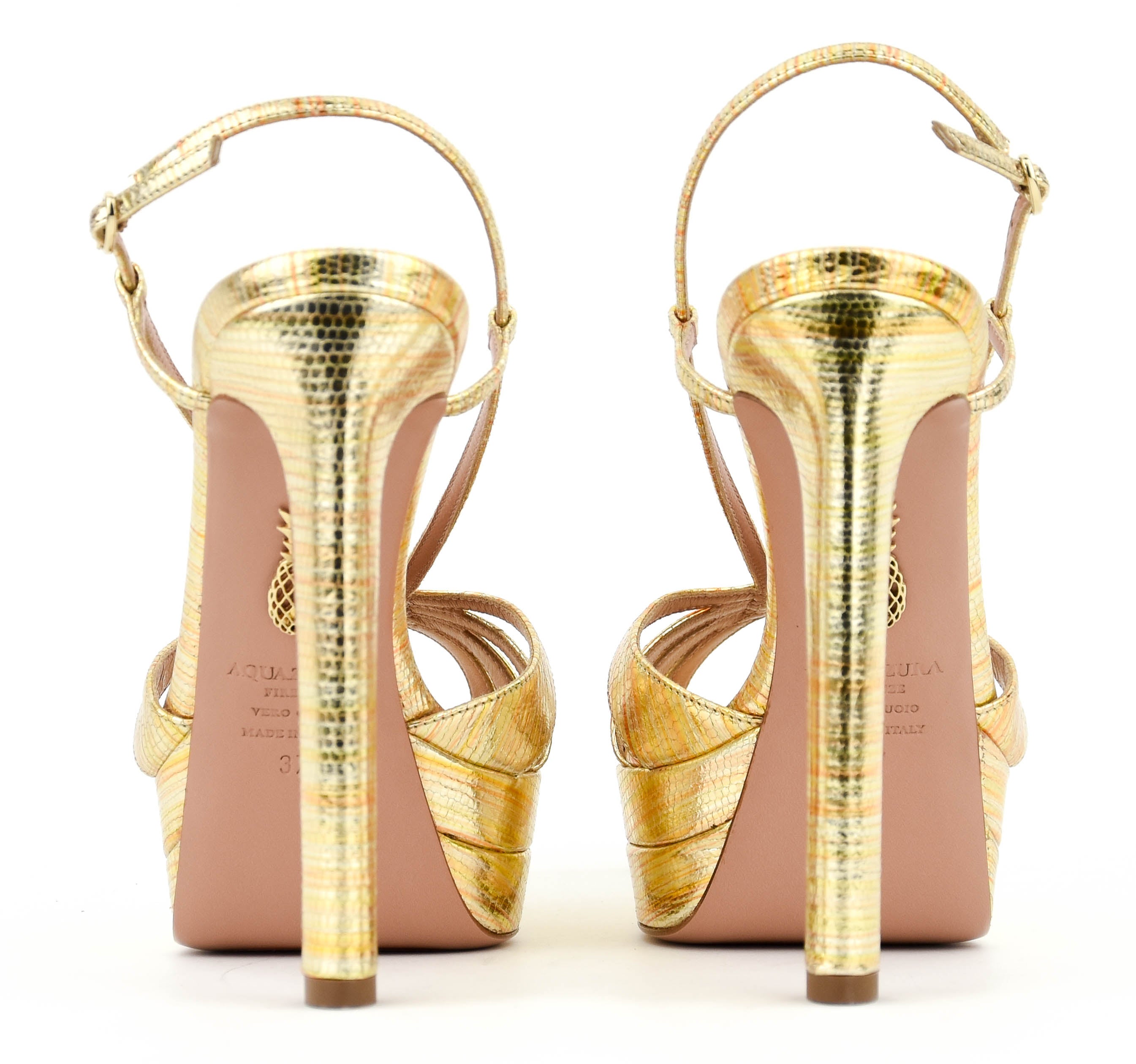 AQUAZZURA AIMEE SANDAL 130 GOLD