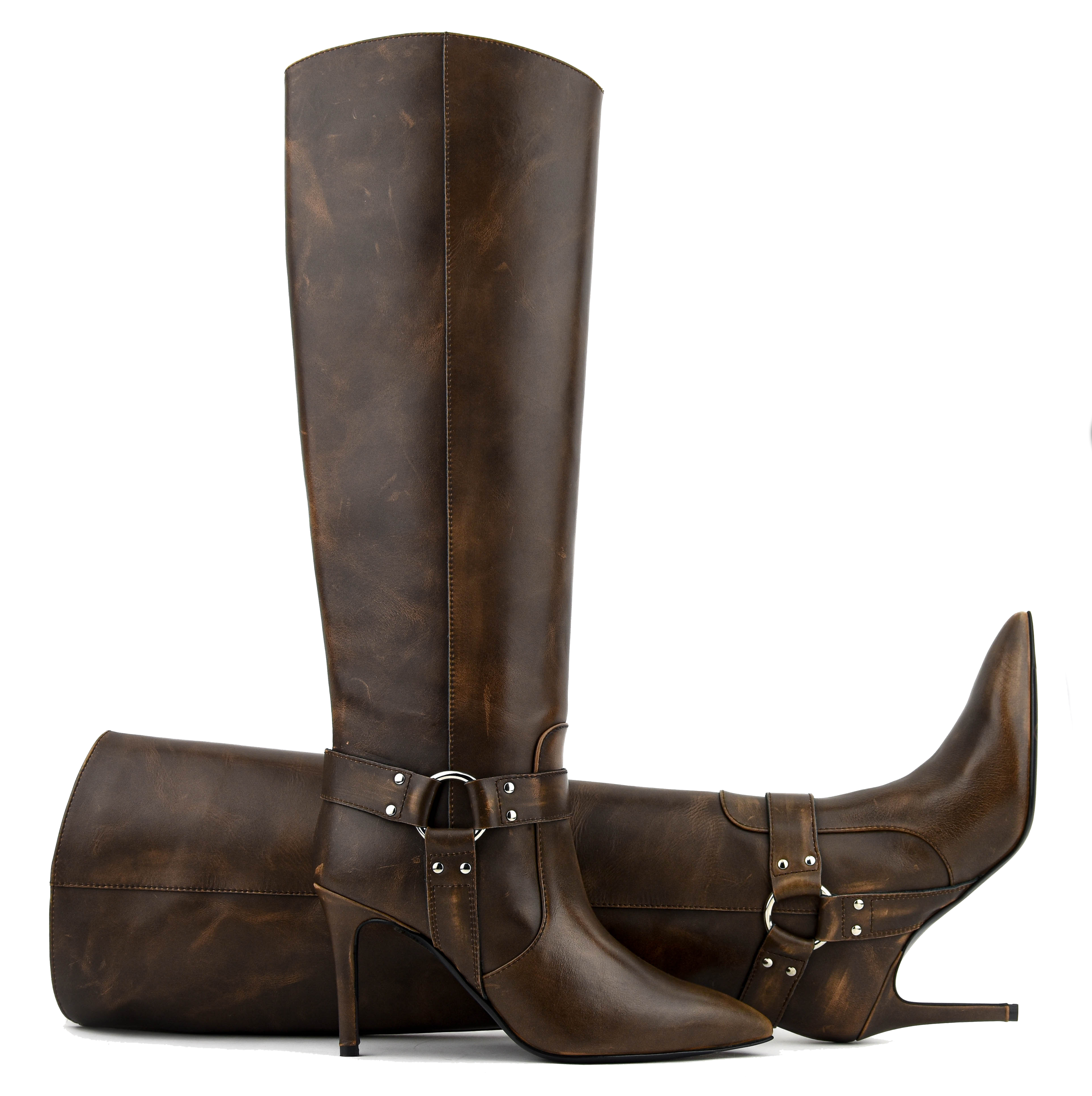 PAUL WARMER ARIZONA LONG BOOT VINTAGE BROWN