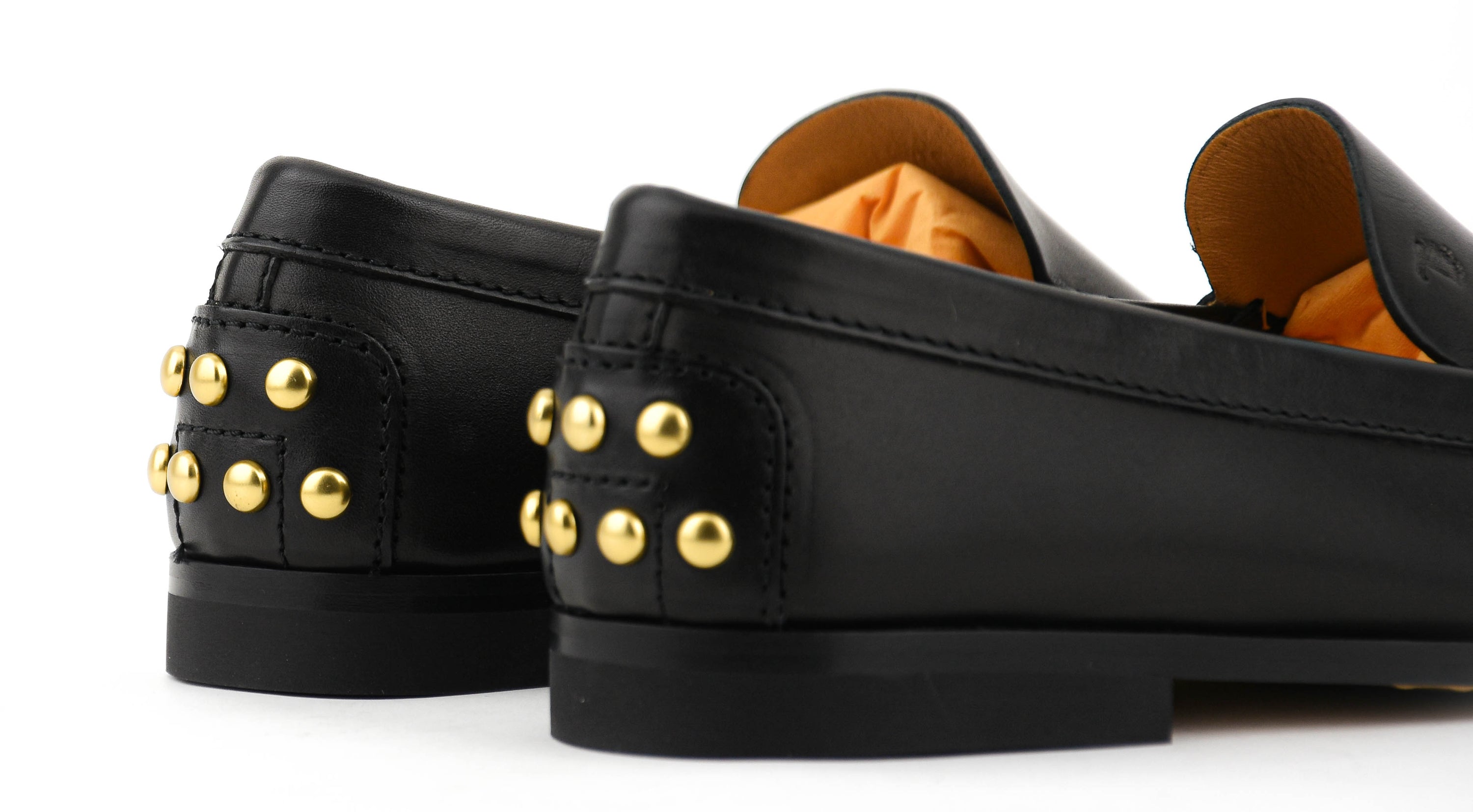 TODS METAL STUDS LOAFER BLACK