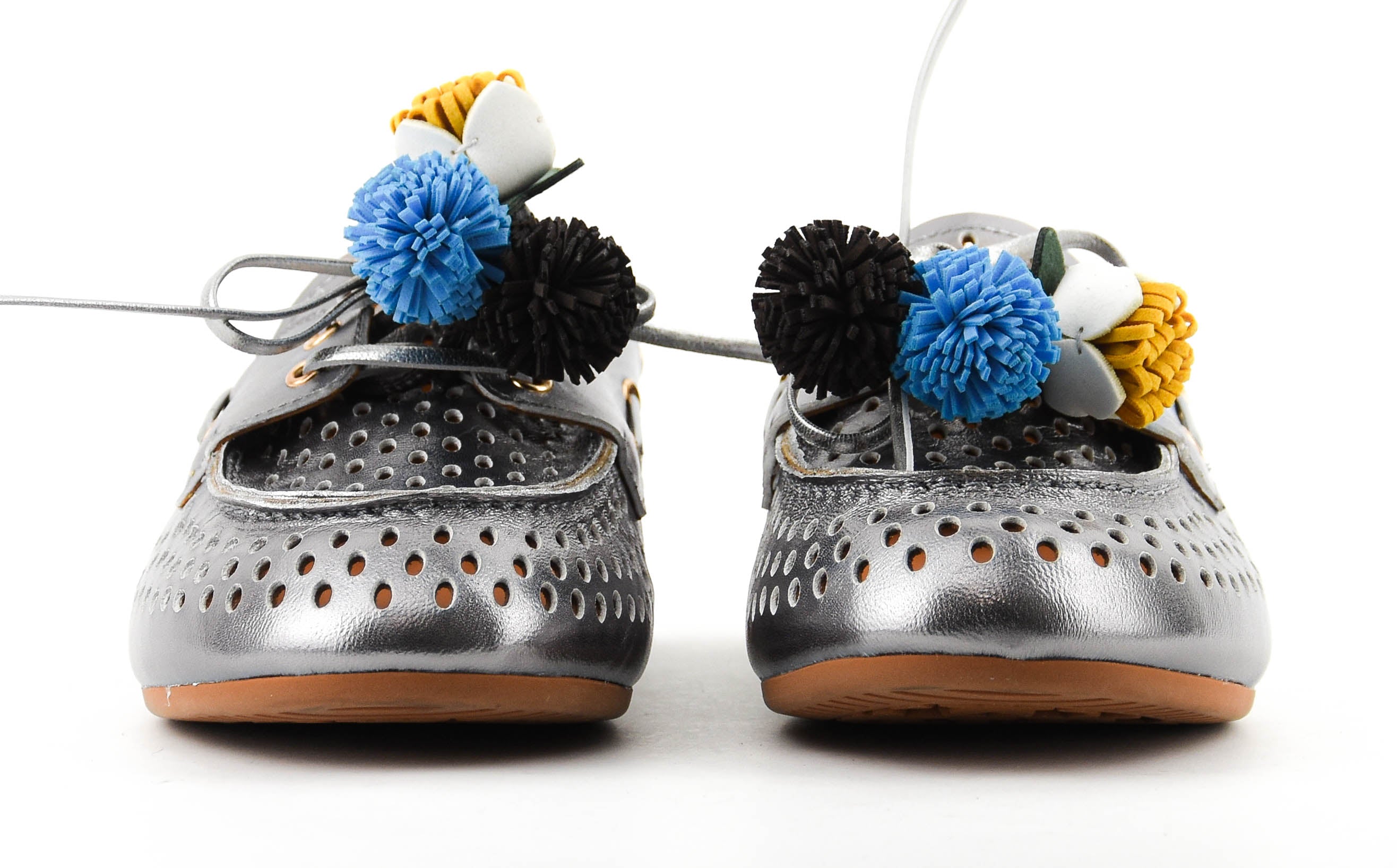 TORAL KARMEL LOAFER ARGENTO POMPOM