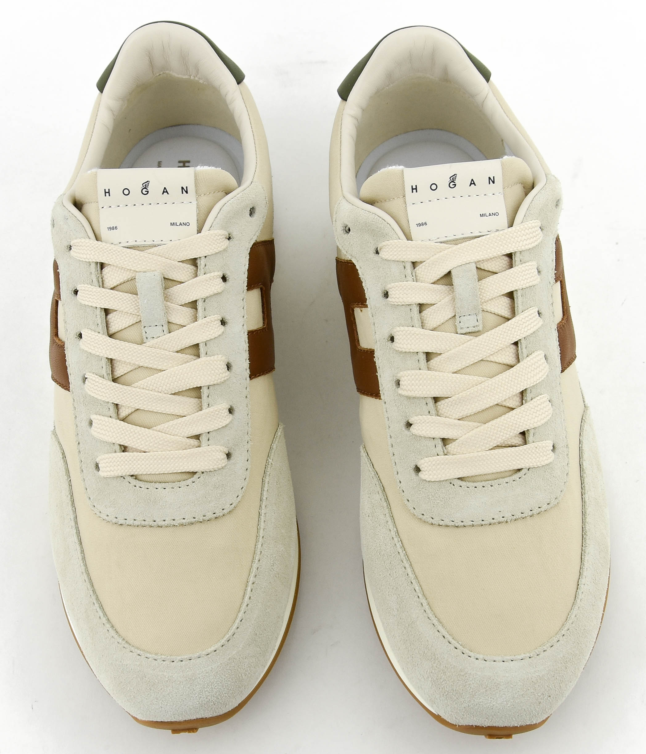 HOGAN ATHLETIC SNEAKER WHITE BROWN GREEN