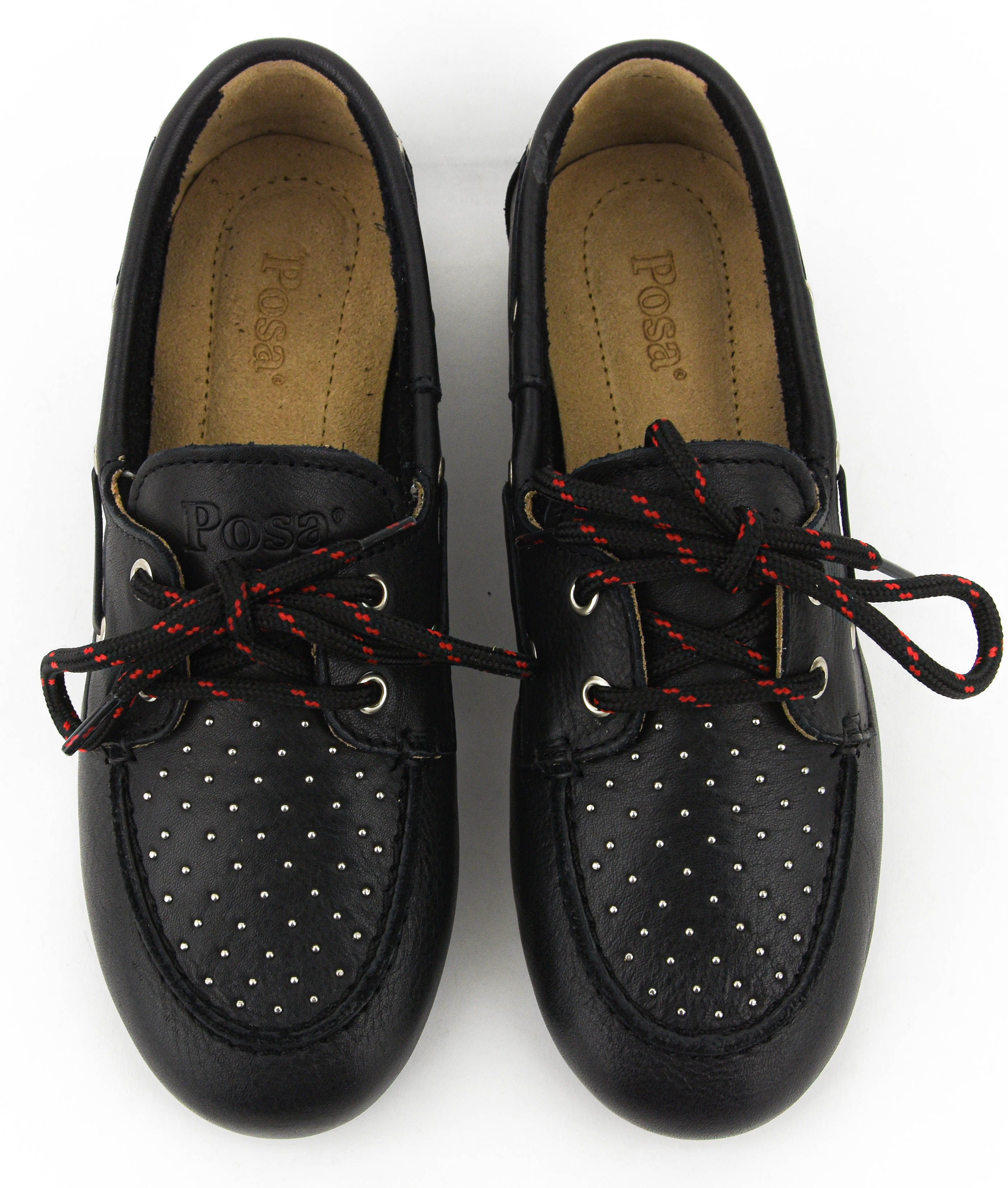 POSA BOAT LOAFER STUDS BLACK