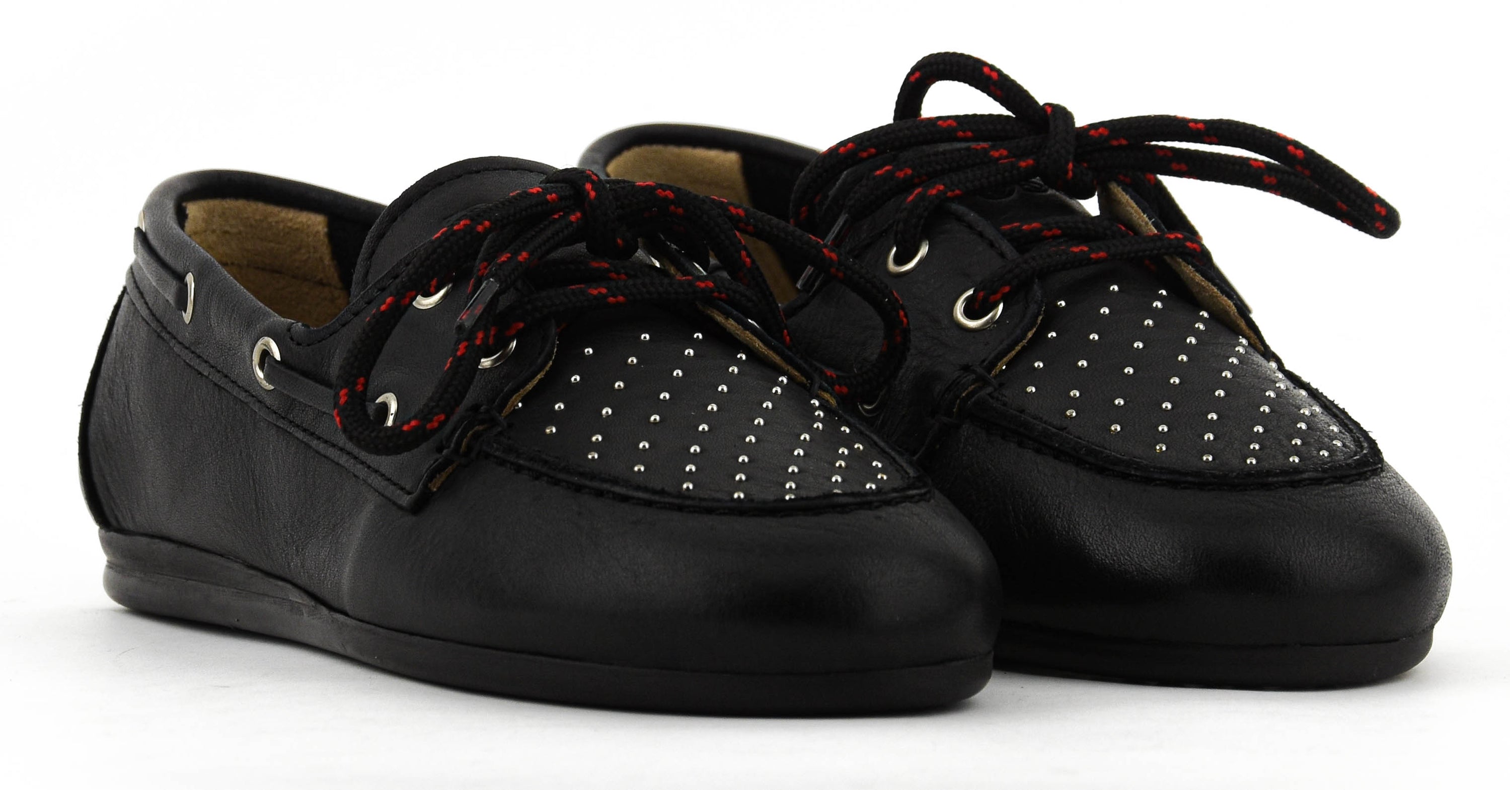 POSA BOAT LOAFER STUDS BLACK