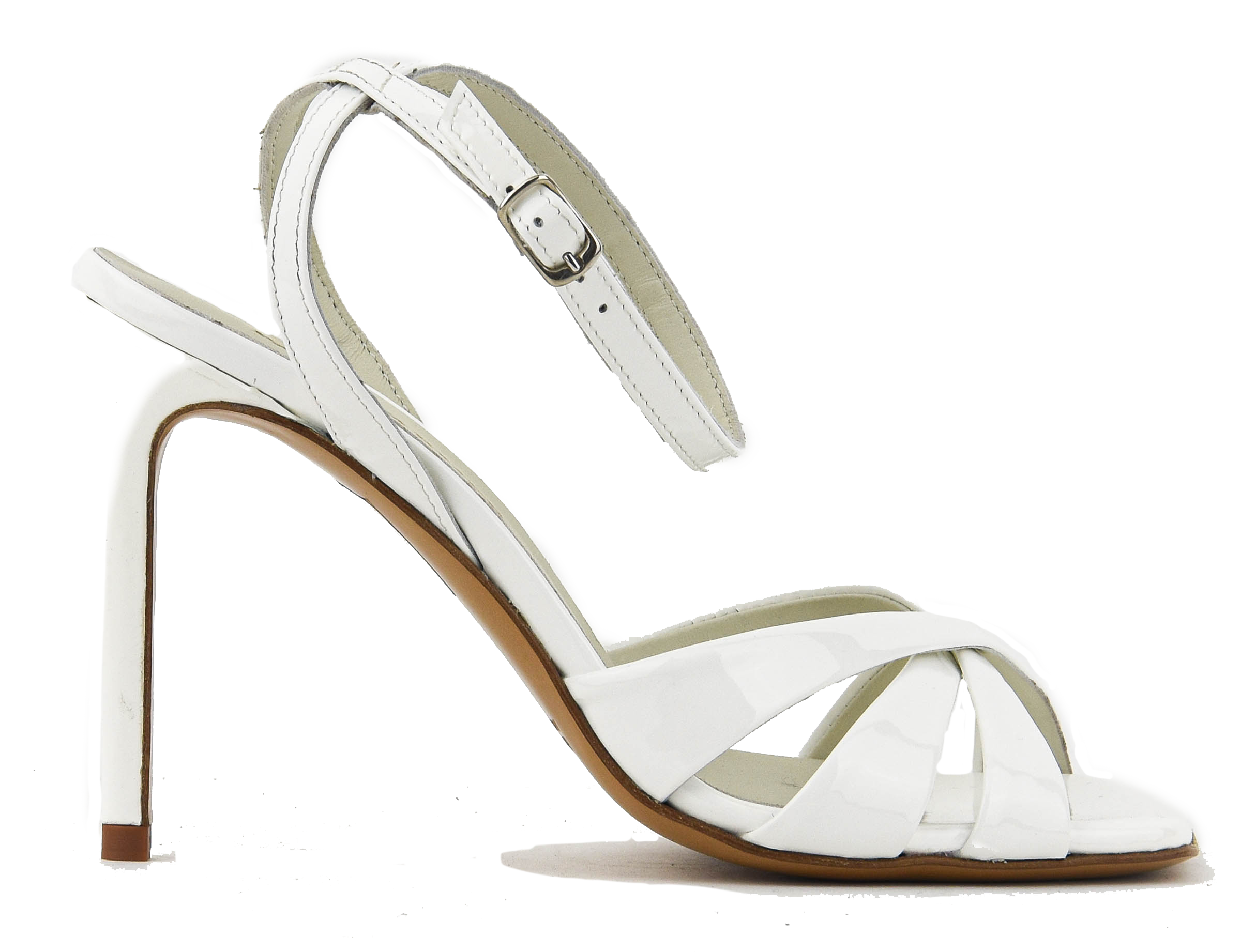 PAUL WARMER ANNA SANDAL WHITE PATENT
