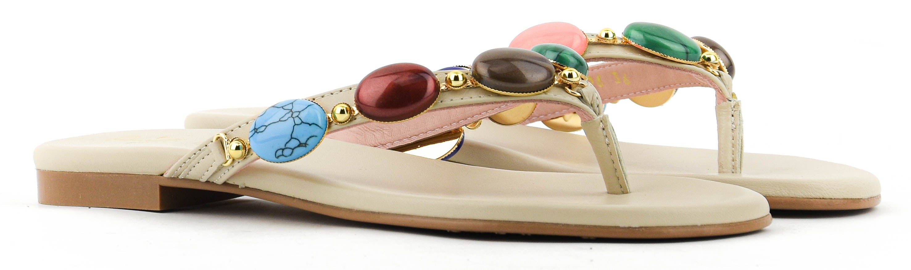 PRETTY BALLERINA JUDY SANDAL BEADS WHITE