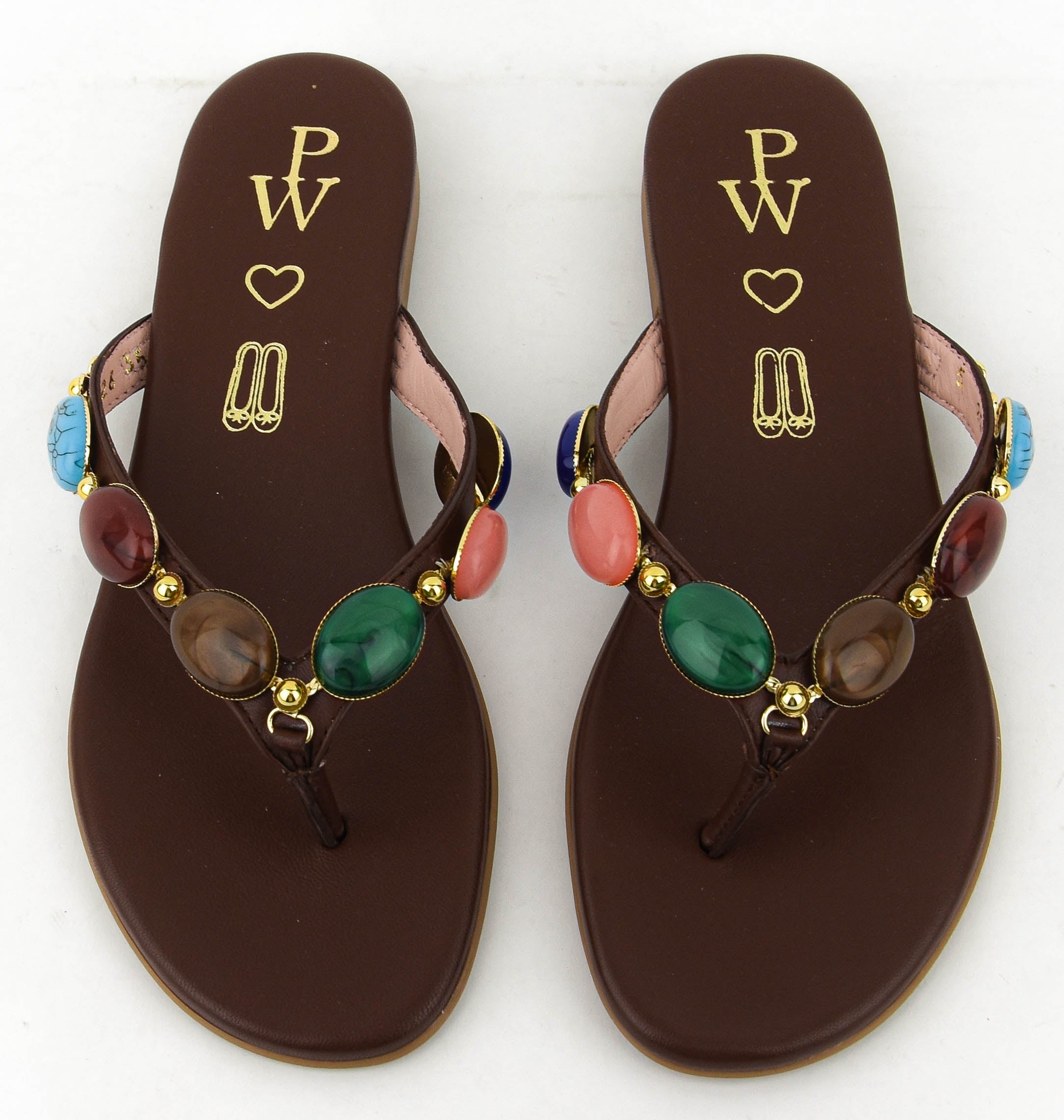 PRETTY BALLERINA JUDY SANDAL BEADS BROWN