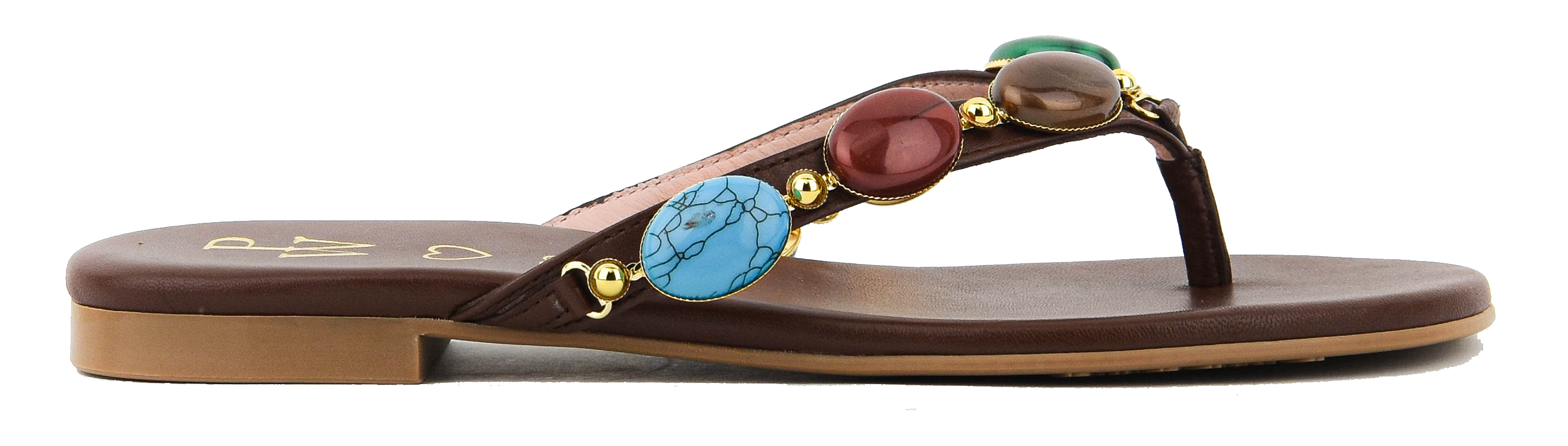 PRETTY BALLERINA JUDY SANDAL BEADS BROWN