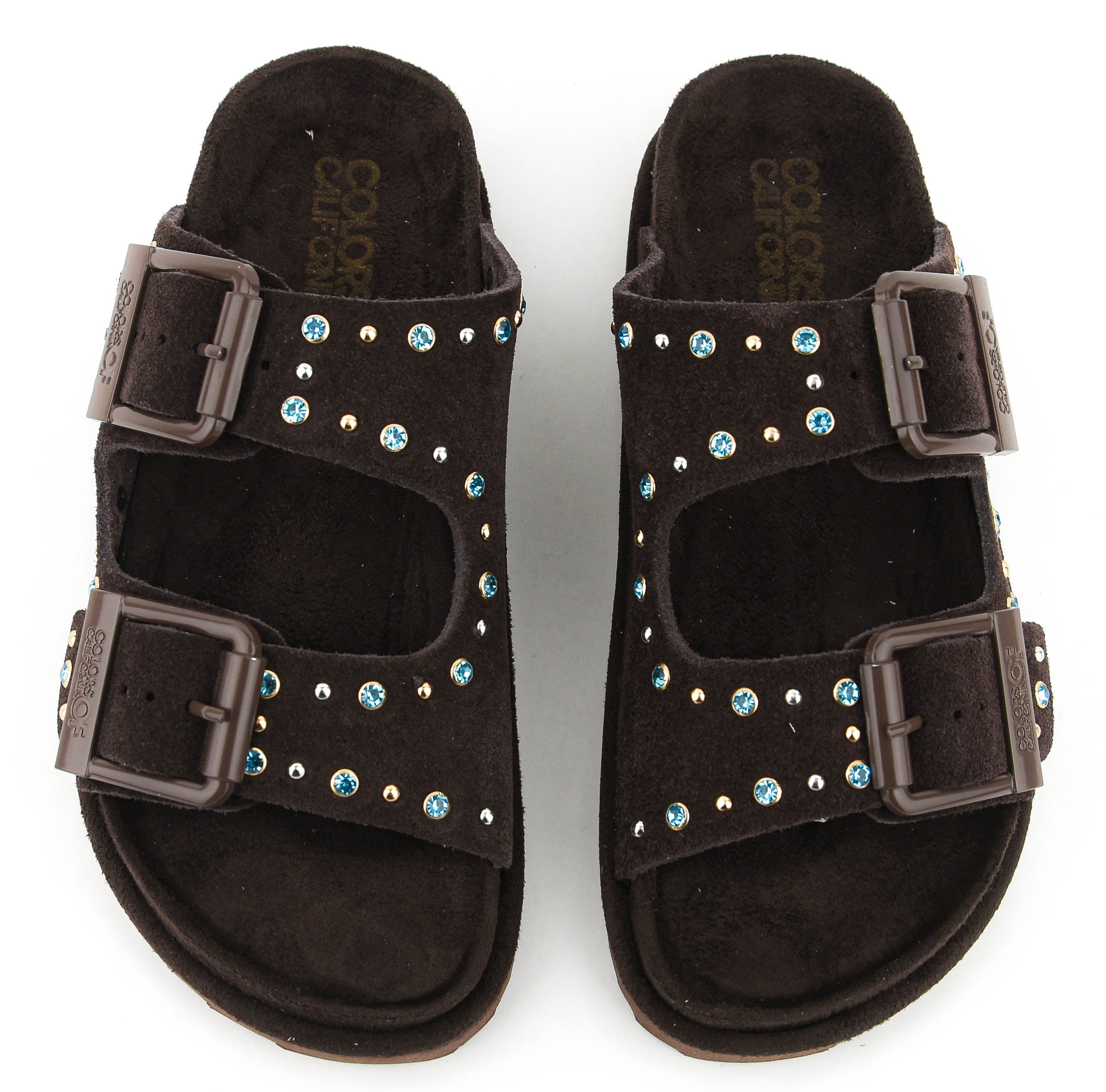 COLORS SANDAL STONES DARK BROWN
