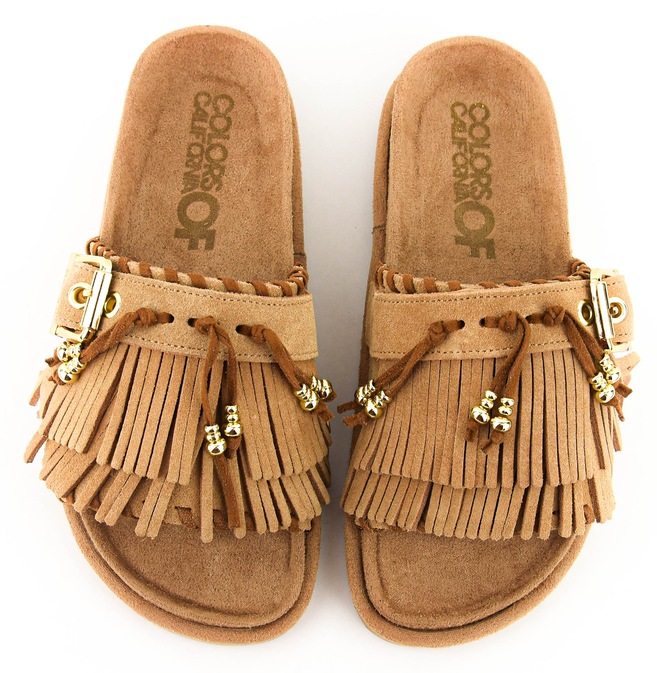 COLORS SANDAL FRANGES CAMEL