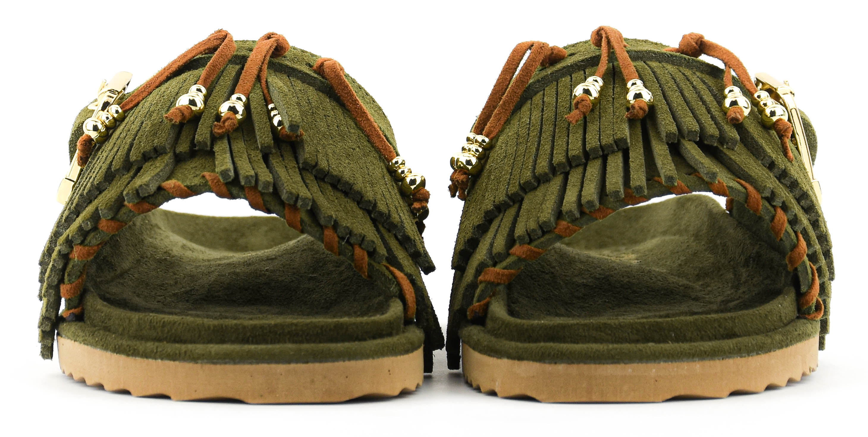 COLORS SANDAL FRANGES GREEN