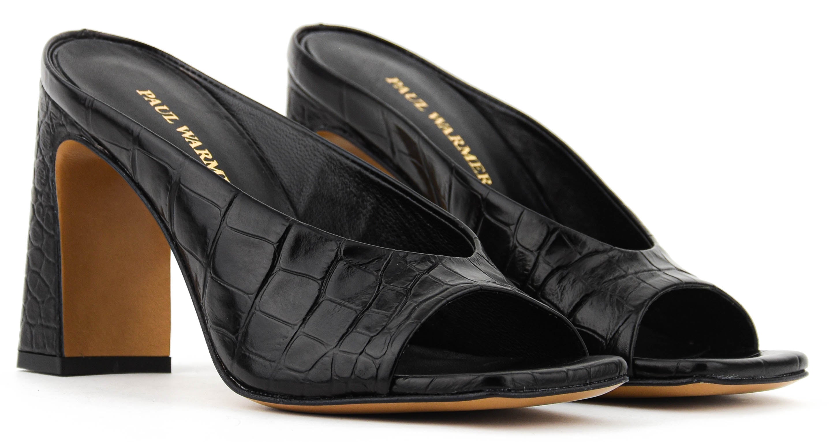 PAULWARMER LIVIA MULE BLACK CROC 95