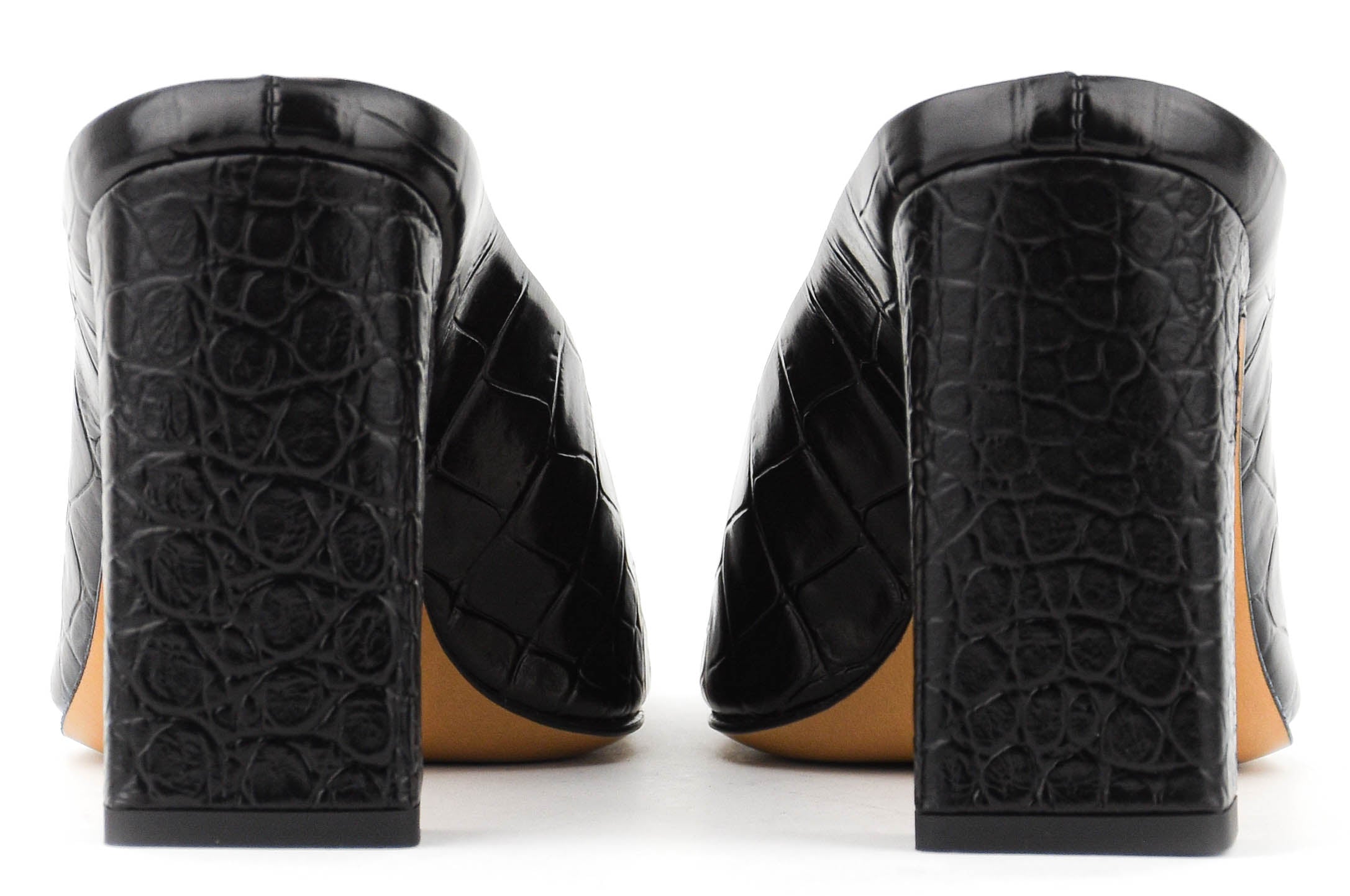 PAULWARMER LIVIA MULE BLACK CROC 95