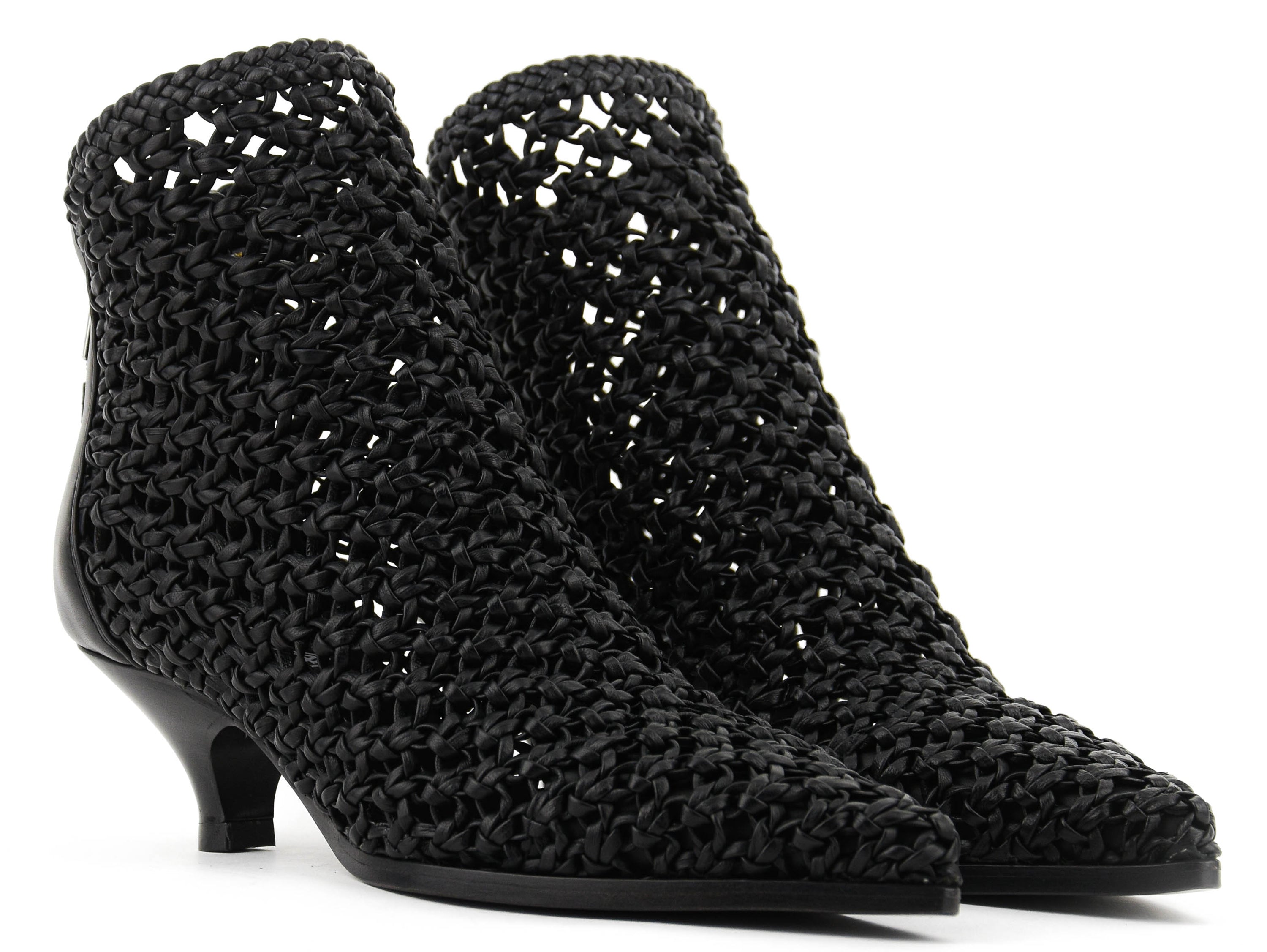 ELENA IACHI KNITTED NAPPA BOOTIE BLACK