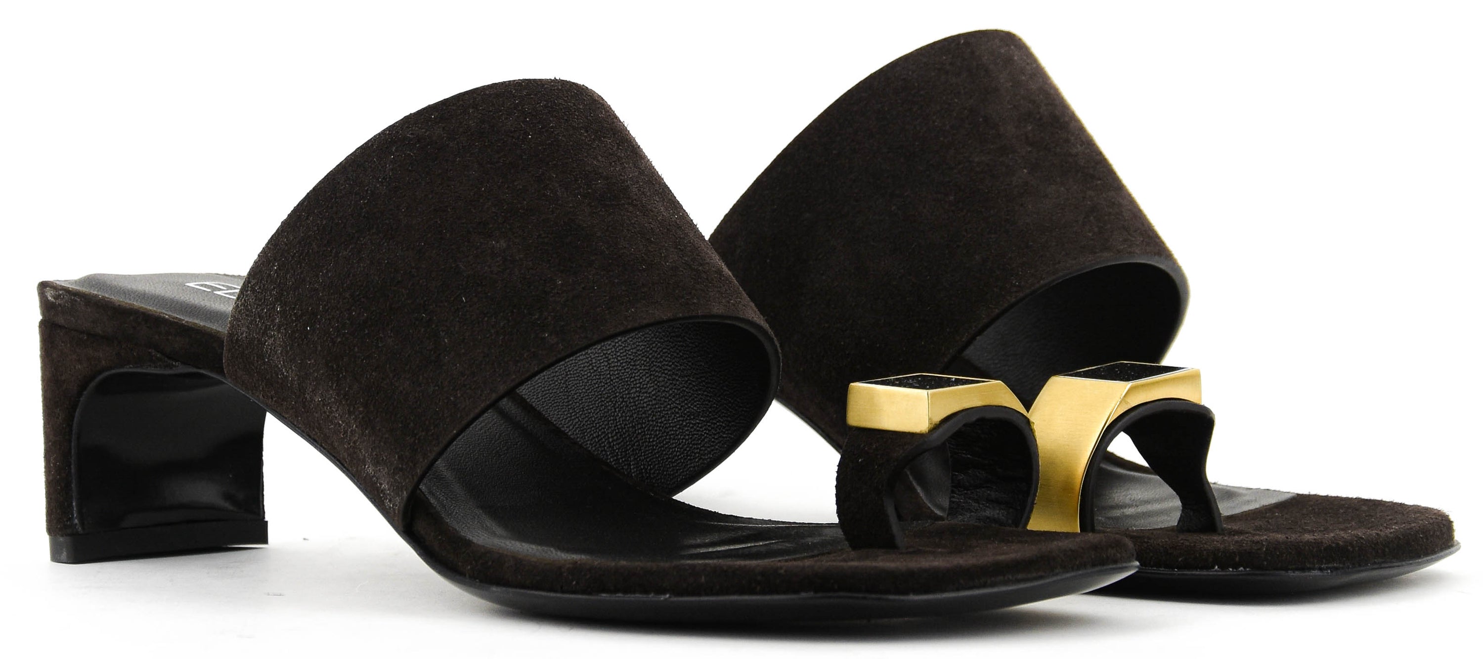 ELENA IACHI RING SANDAL BROWN/GOLD