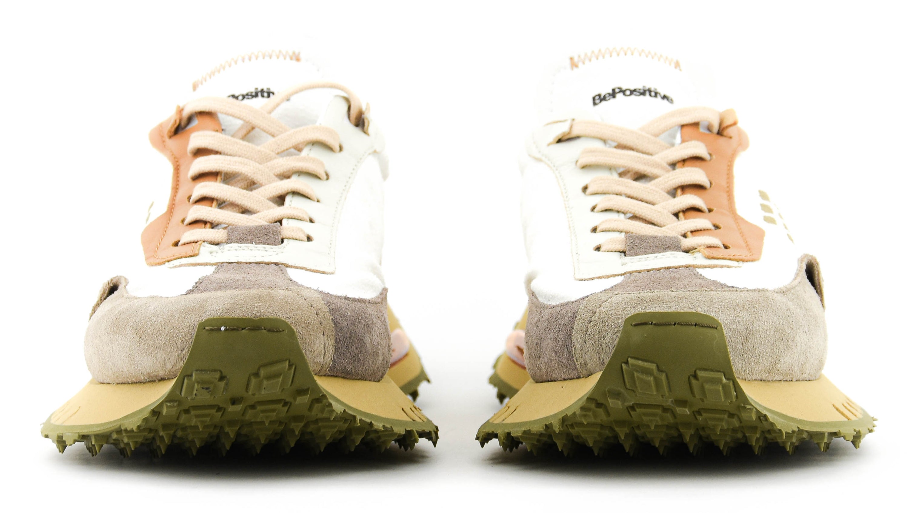 BE POSITIVE + RACE SNEAKER WHITE TAUPE
