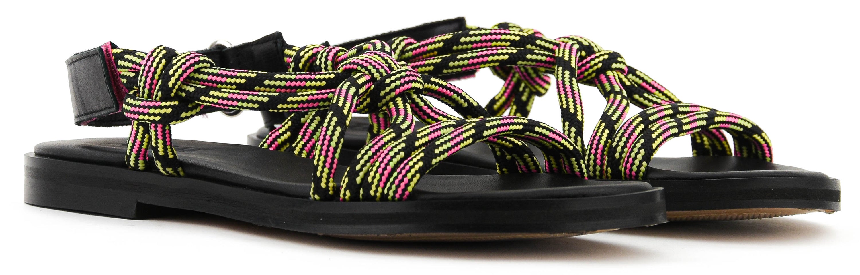 TORAL DEVON ROPE SANDAL PINK BLACK MULTI