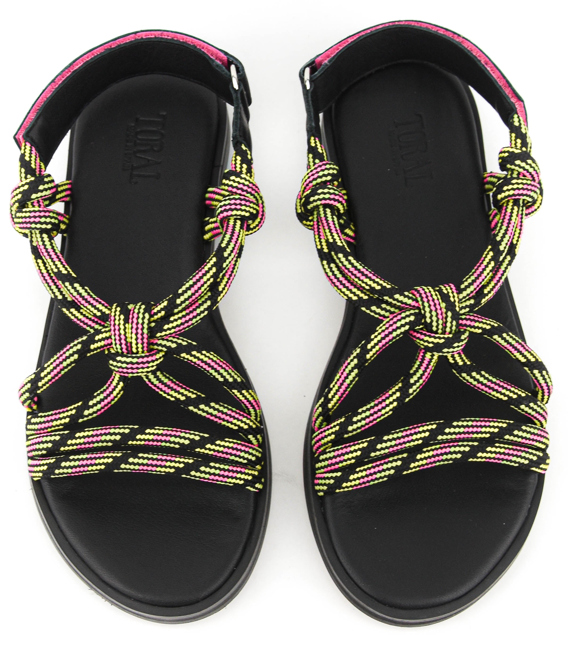 TORAL DEVON ROPE SANDAL PINK BLACK MULTI