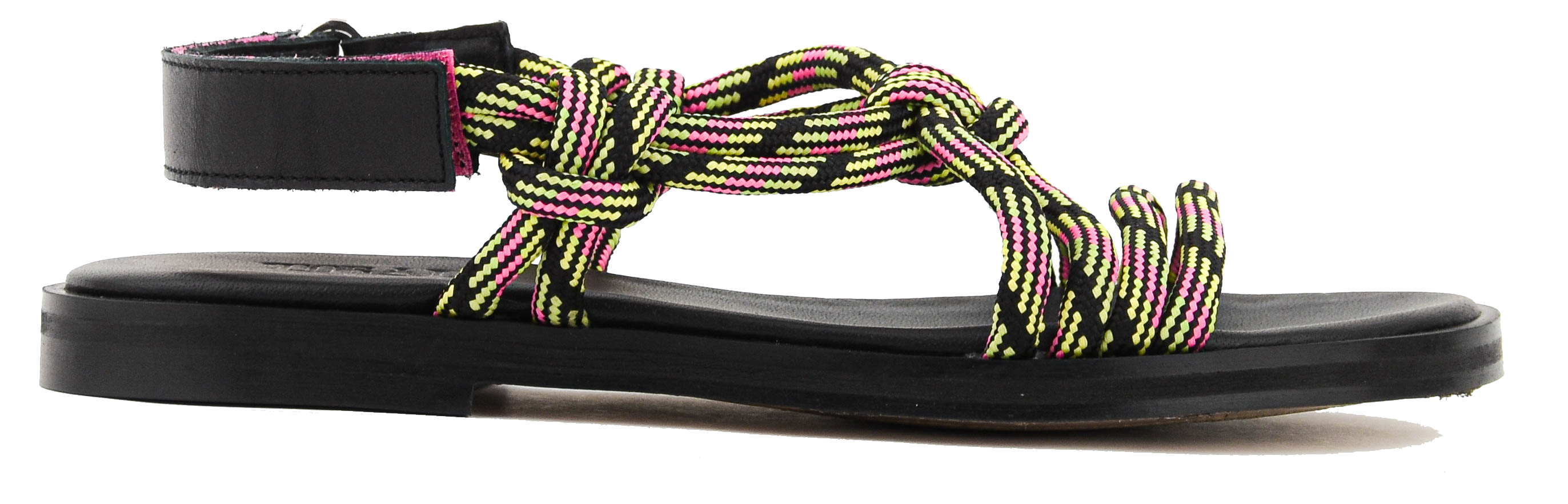 TORAL DEVON ROPE SANDAL PINK BLACK MULTI