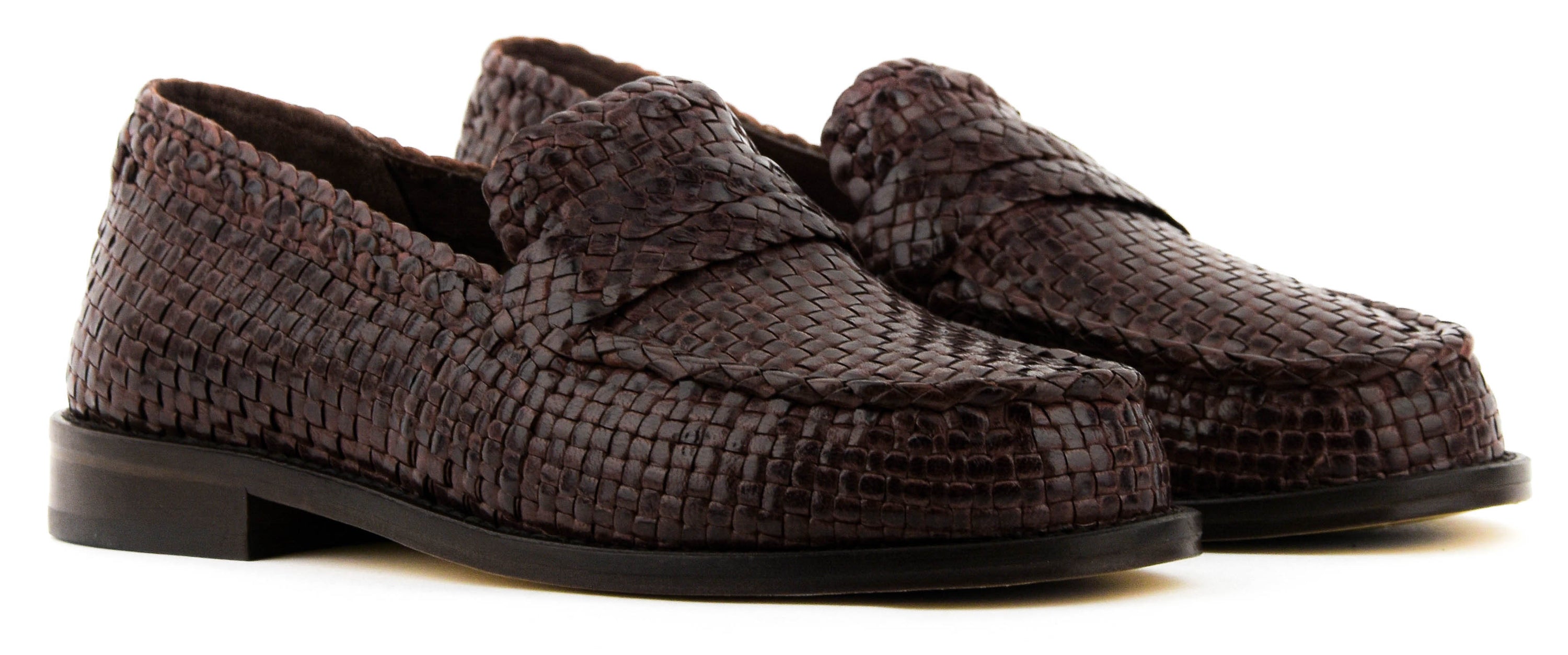 POEVE LOAFER WOVEN BROWN