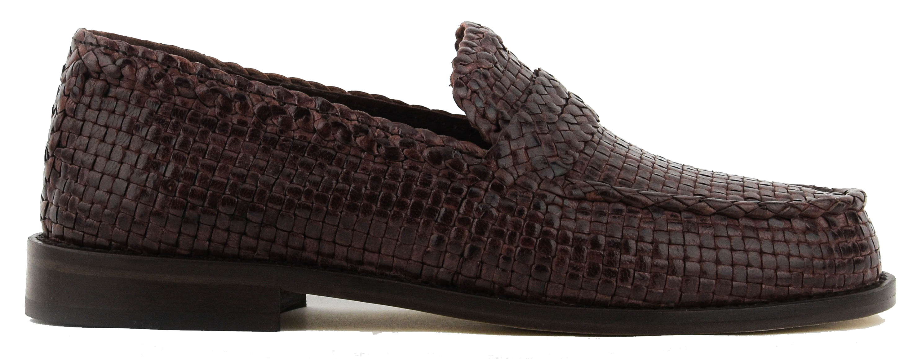 POEVE LOAFER WOVEN LEATHER BROWN