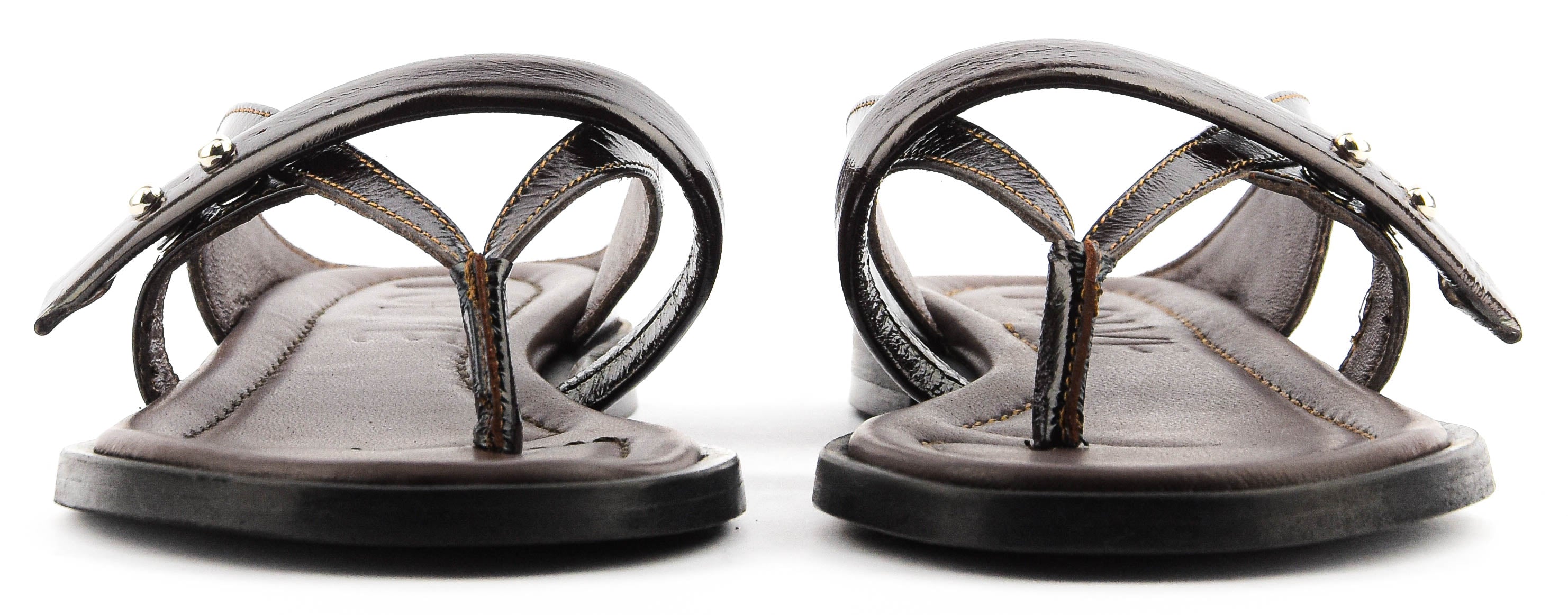 POEVE SANDAL THONG DARK BROWN