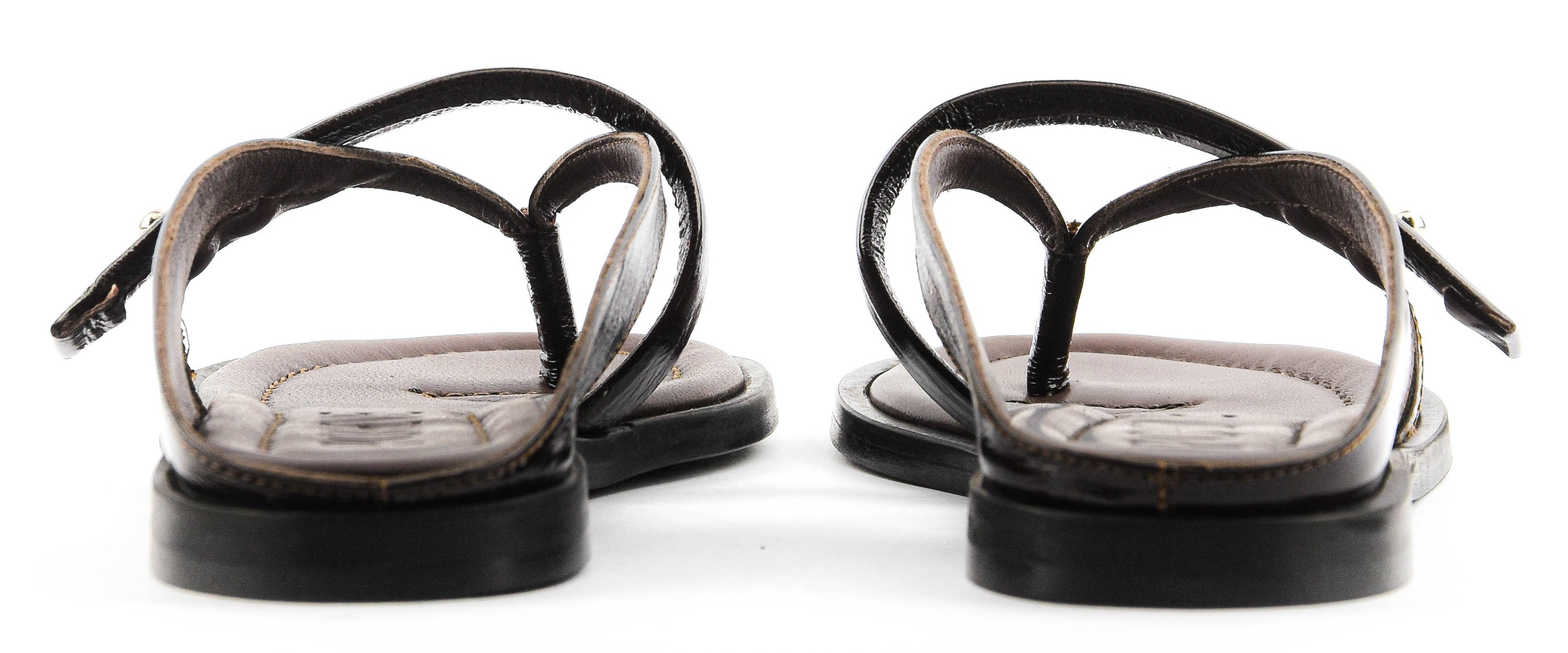 POEVE SANDAL THONG DARK BROWN