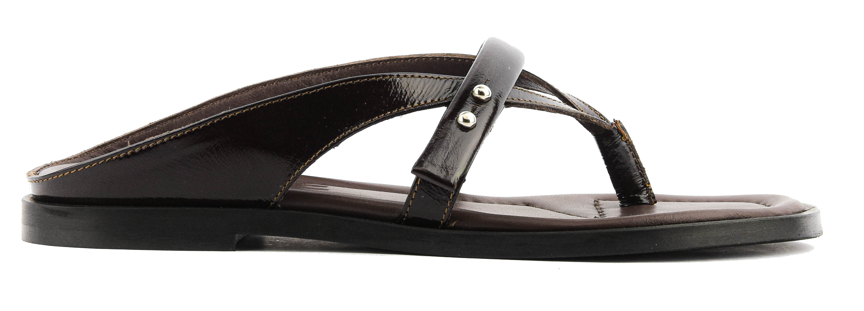 POEVE SANDAL THONG DARK BROWN