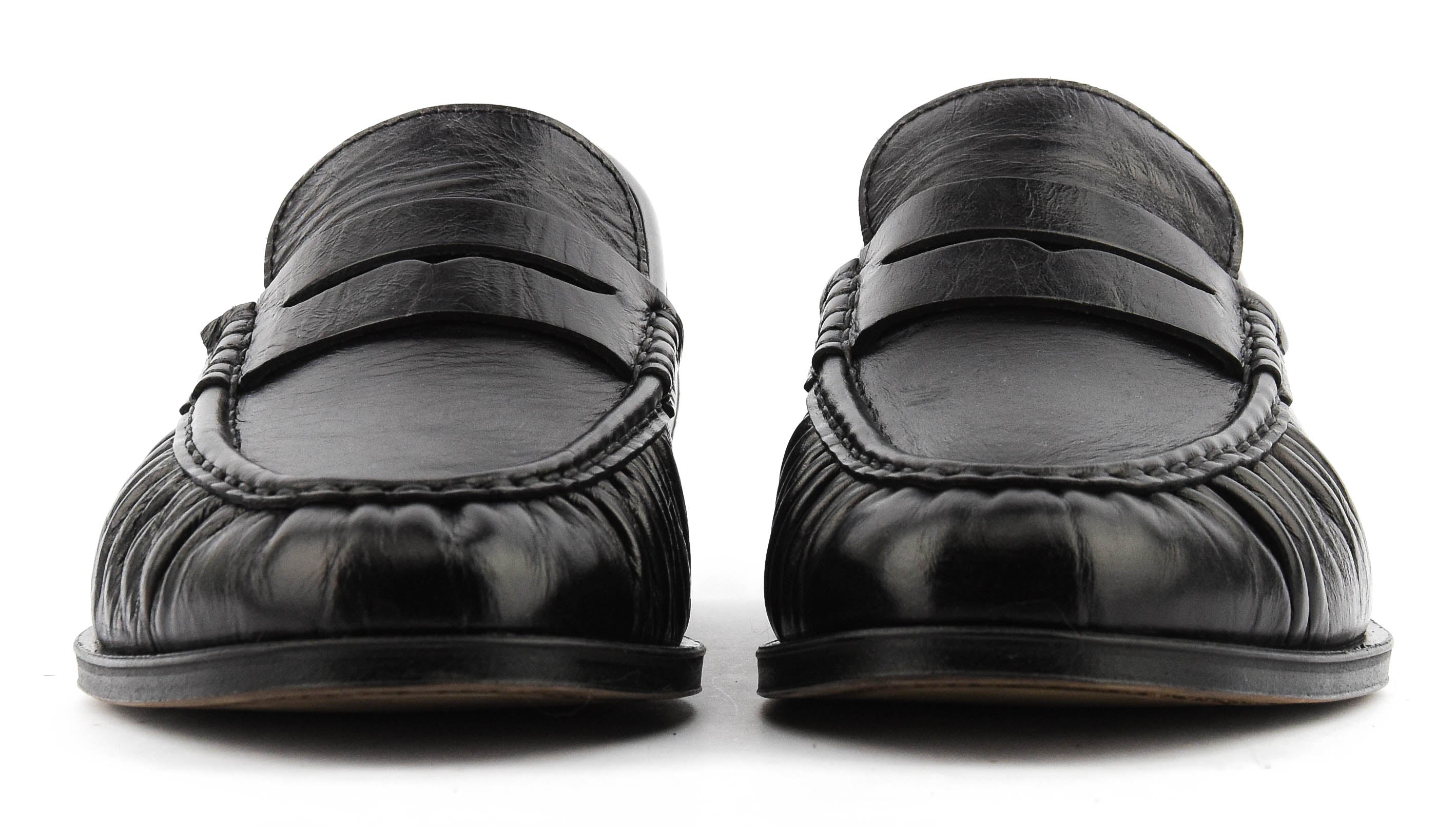 POSA PENNY LOAFER WRINKLE BLACK
