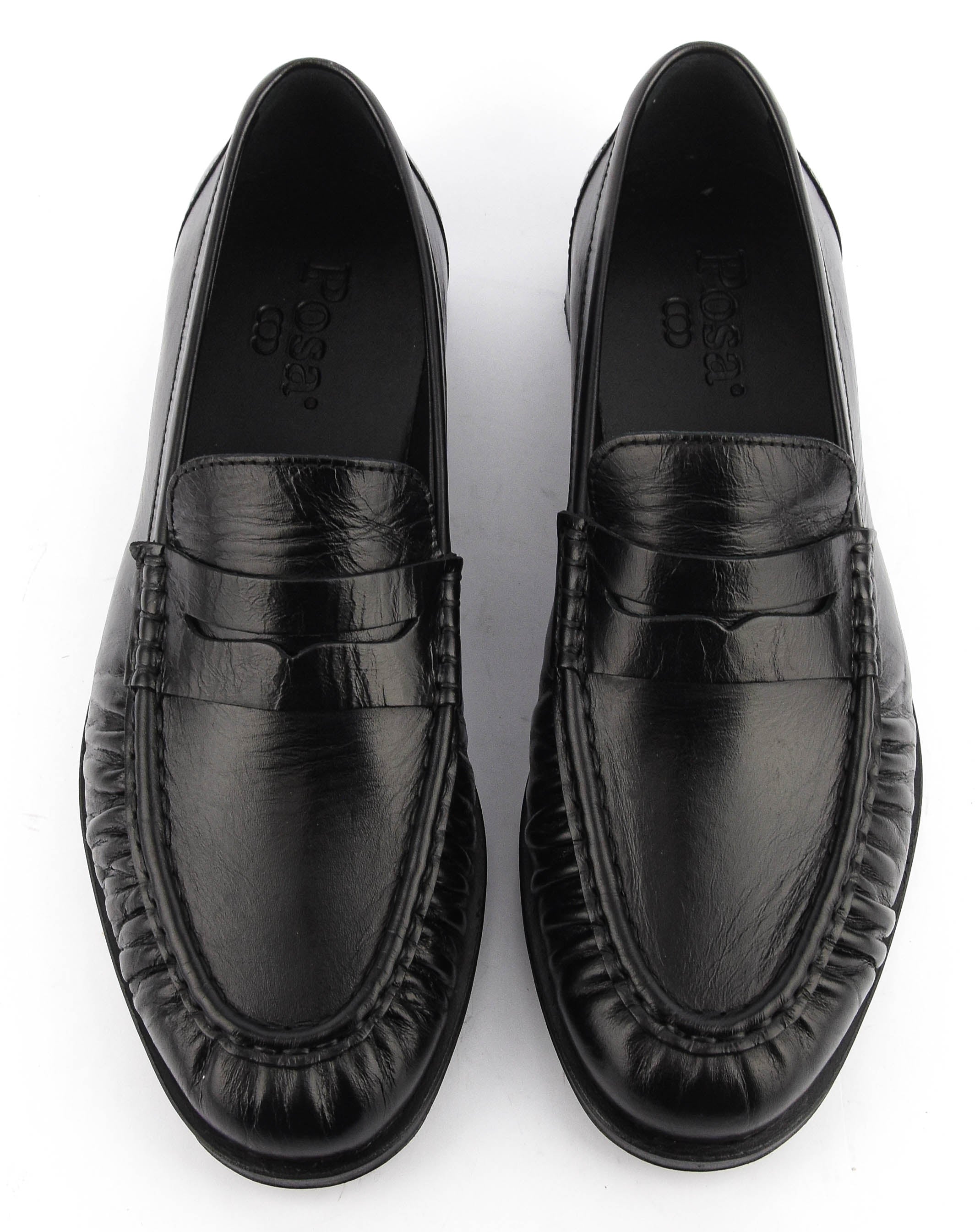 POSA PENNY LOAFER WRINKLE BLACK