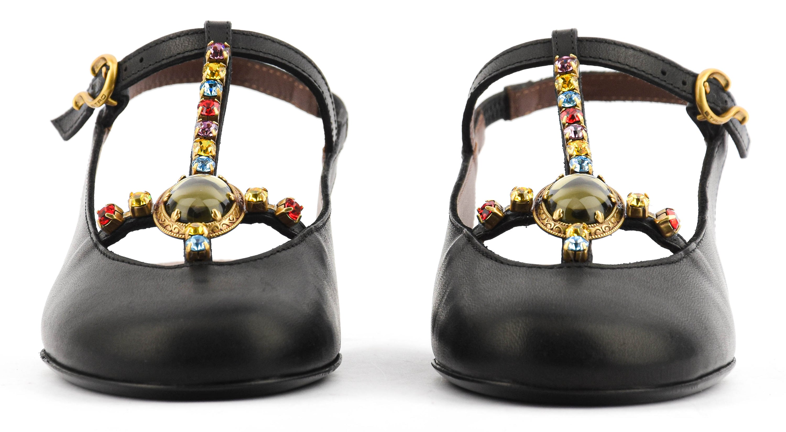 ETRO T-BAR SLINGBACK BALLERINA BLACK