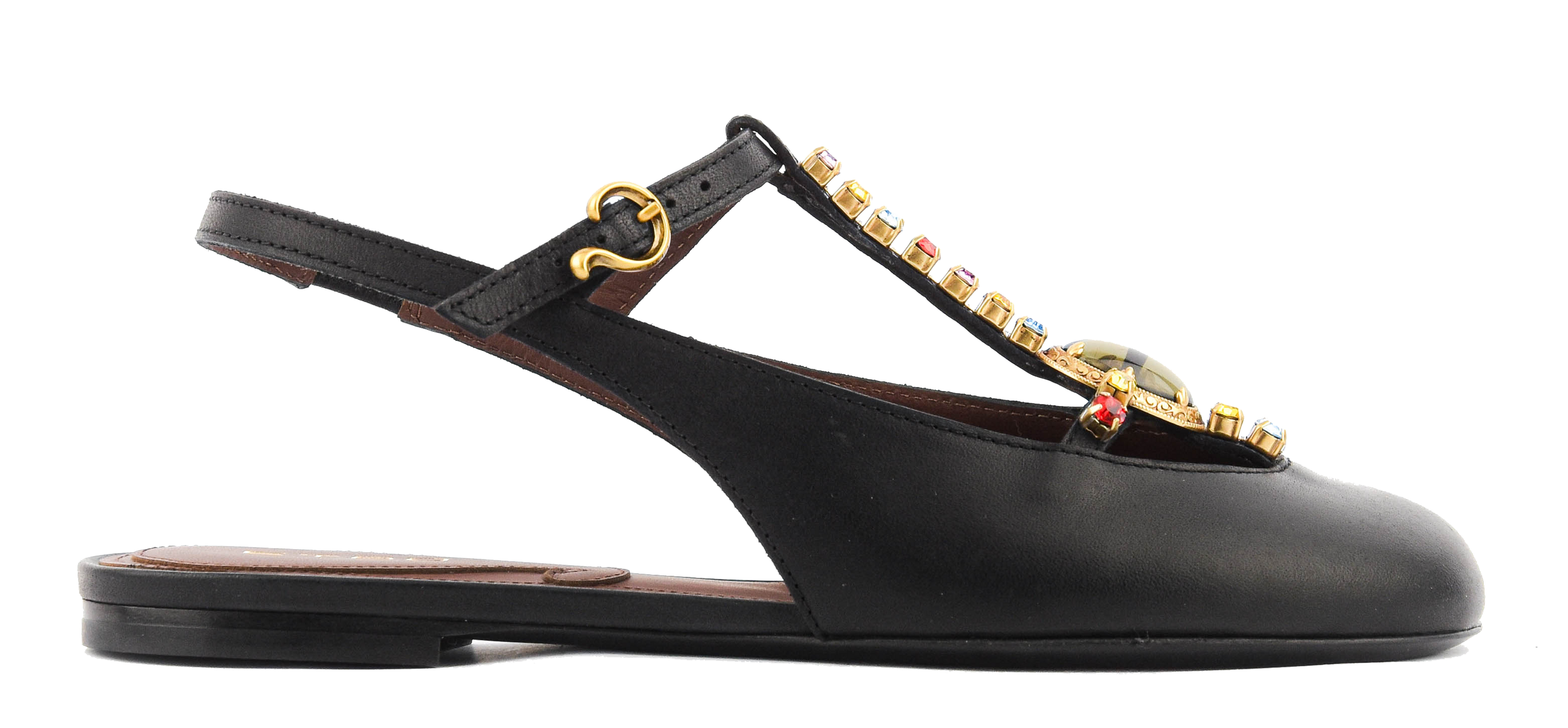 ETRO T-BAR SLINGBACK BALLERINA BLACK