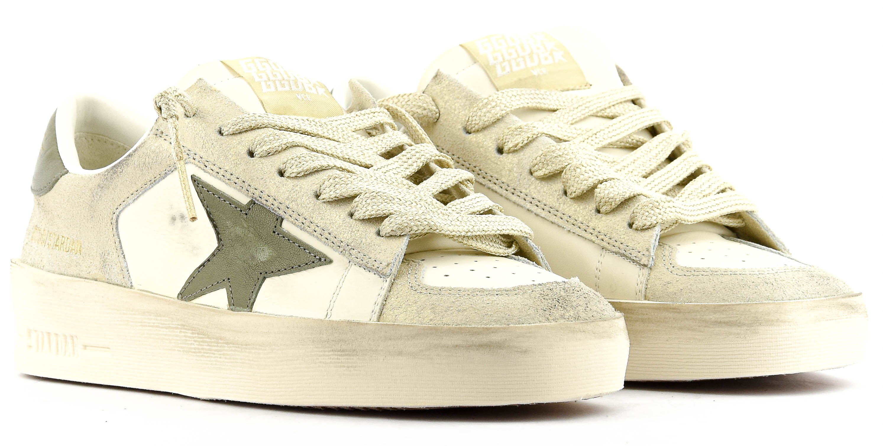 GOLDEN GOOSE STARDAN WHITE/GREEN