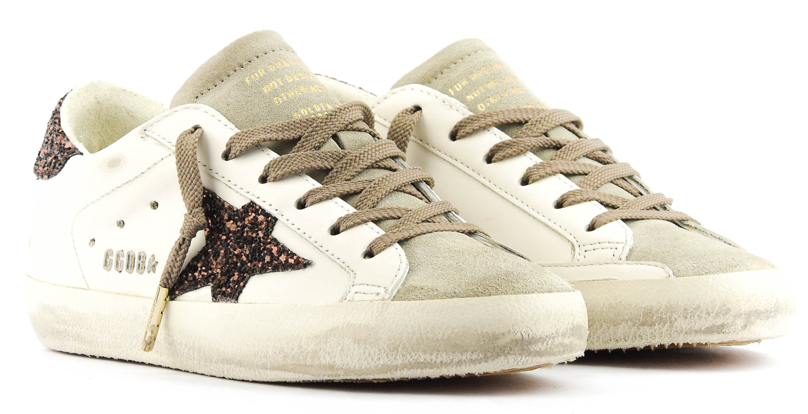 GOLDEN GOOSE SUPER STAR WHITE/BROWN
