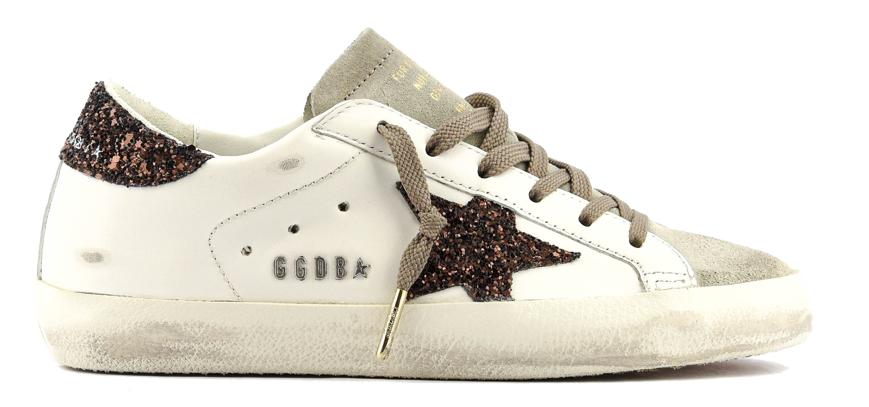 GOLDEN GOOSE SUPER STAR WHITE/BROWN