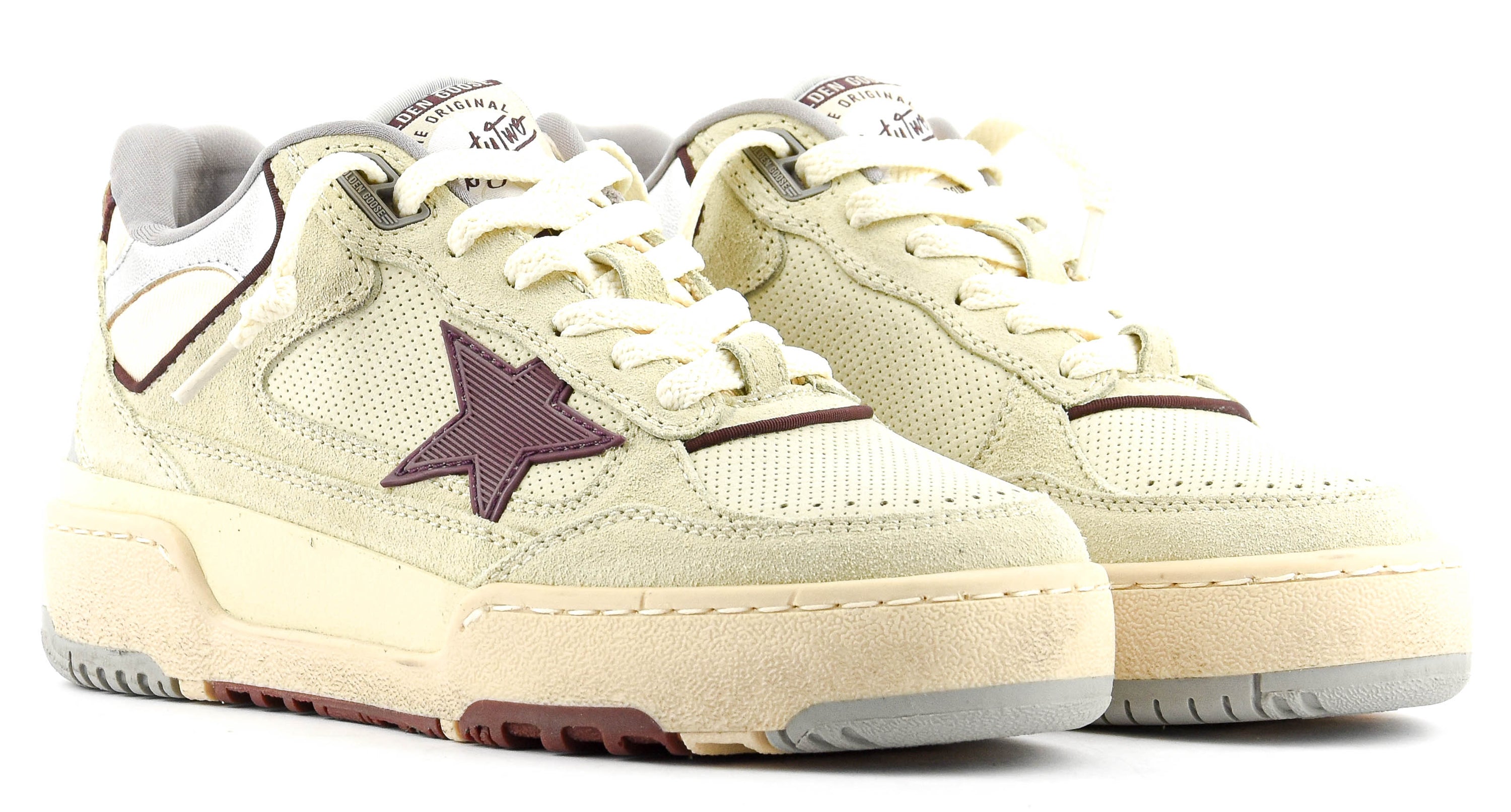 GOLDEN GOOSE FORTY2 BEIGE/BORDEAUX
