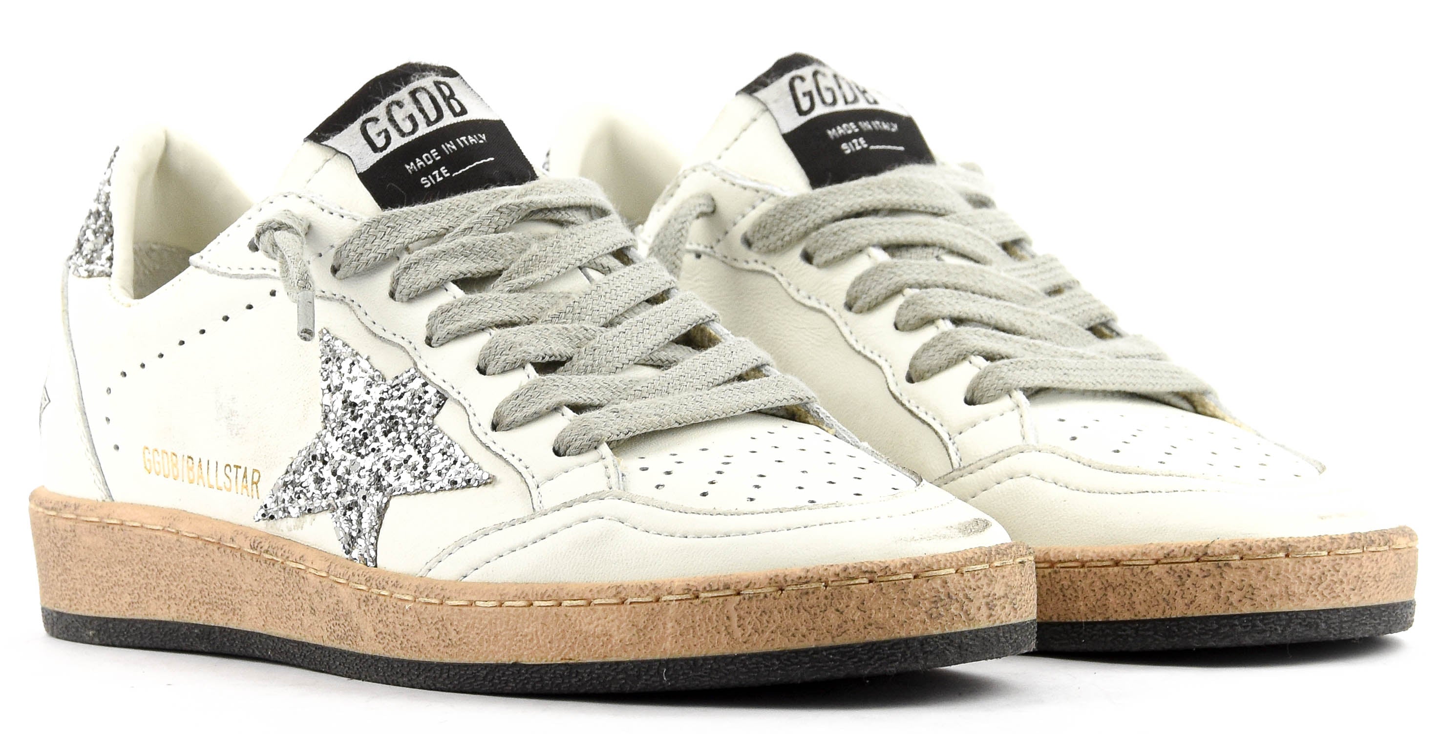GOLDEN GOOSE BALL STAR WHITE/SILVER