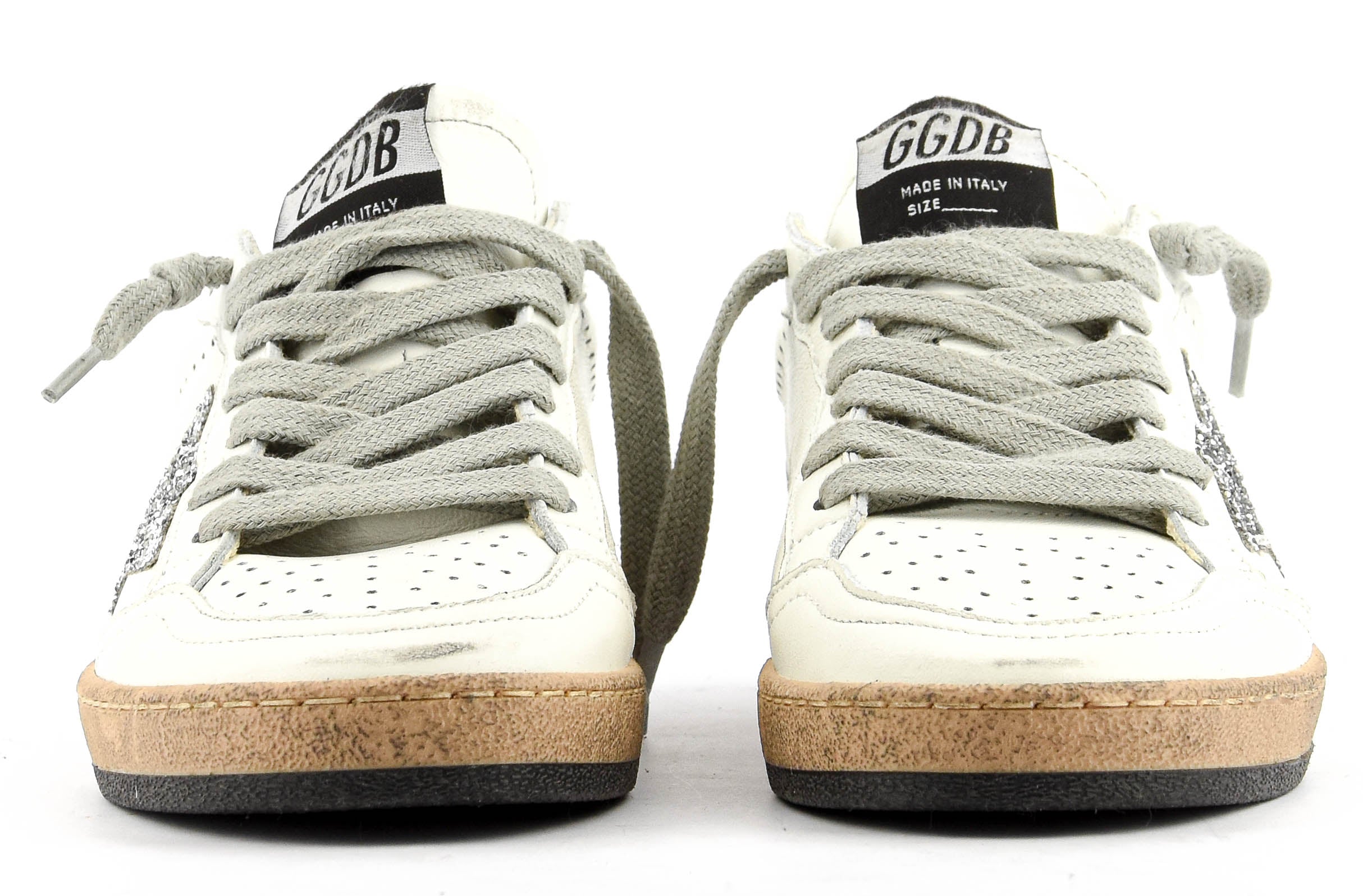 GOLDEN GOOSE BALL STAR WHITE/SILVER