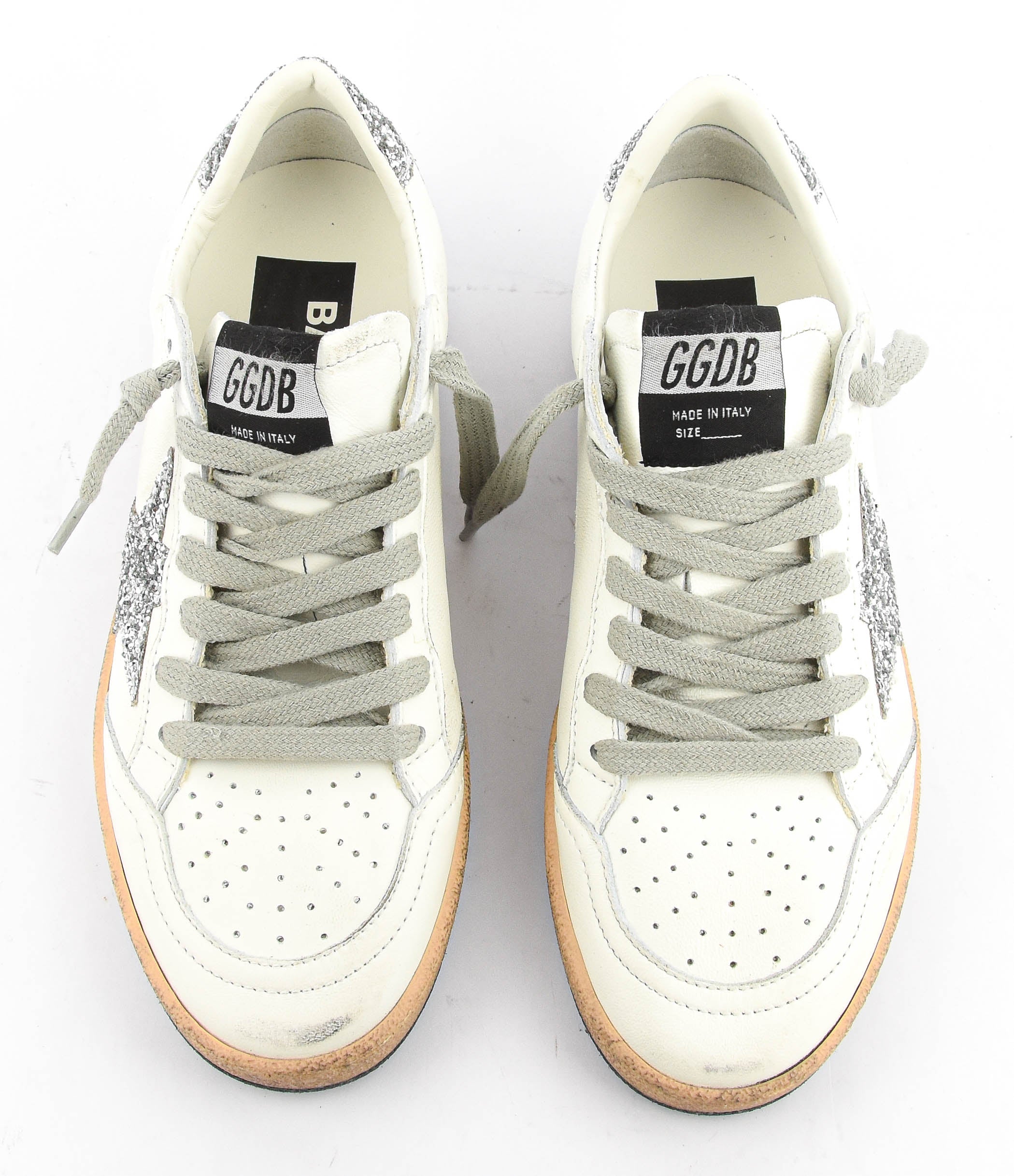 GOLDEN GOOSE BALL STAR WHITE/SILVER
