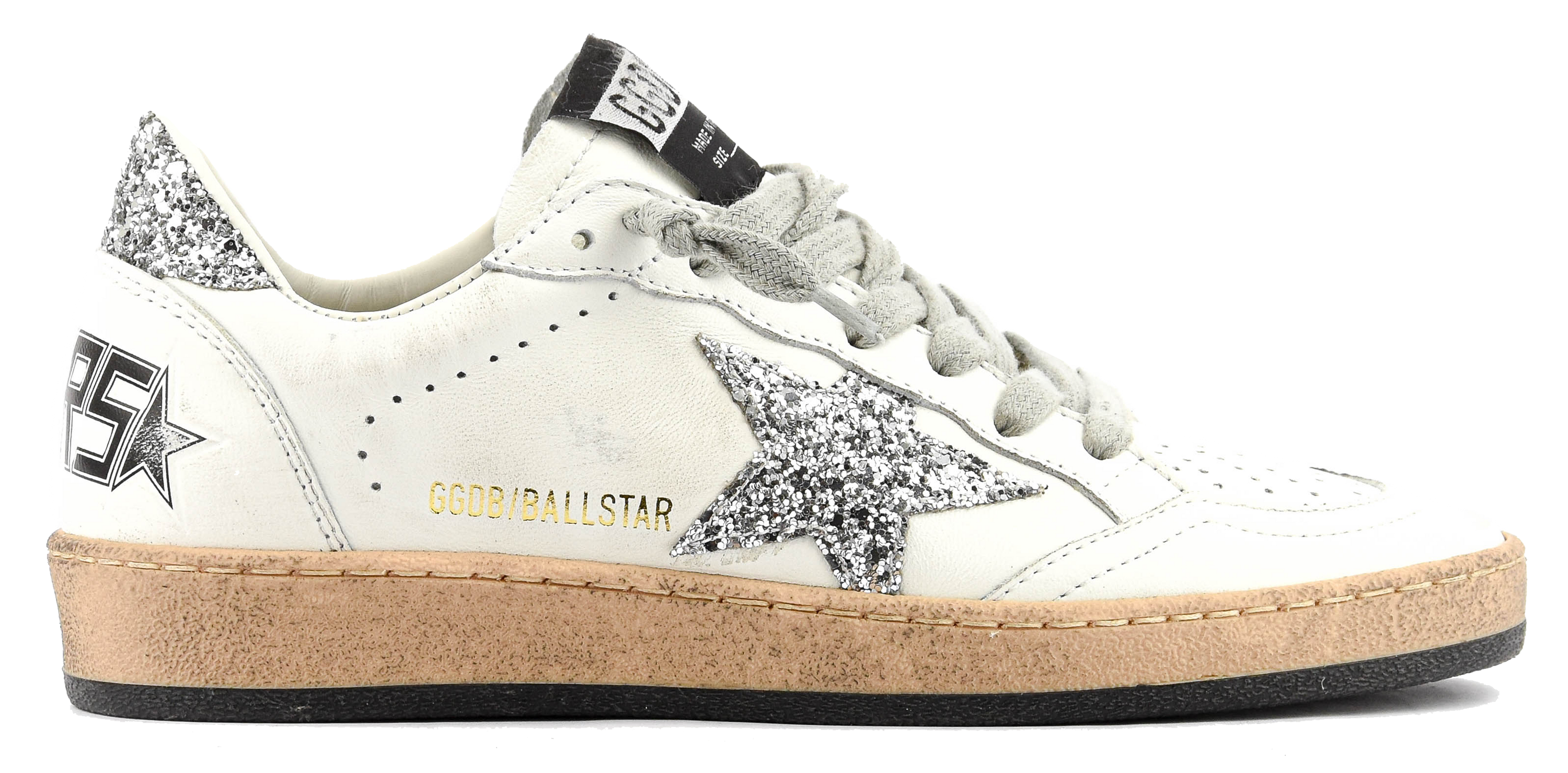 GOLDEN GOOSE BALL STAR WHITE/SILVER