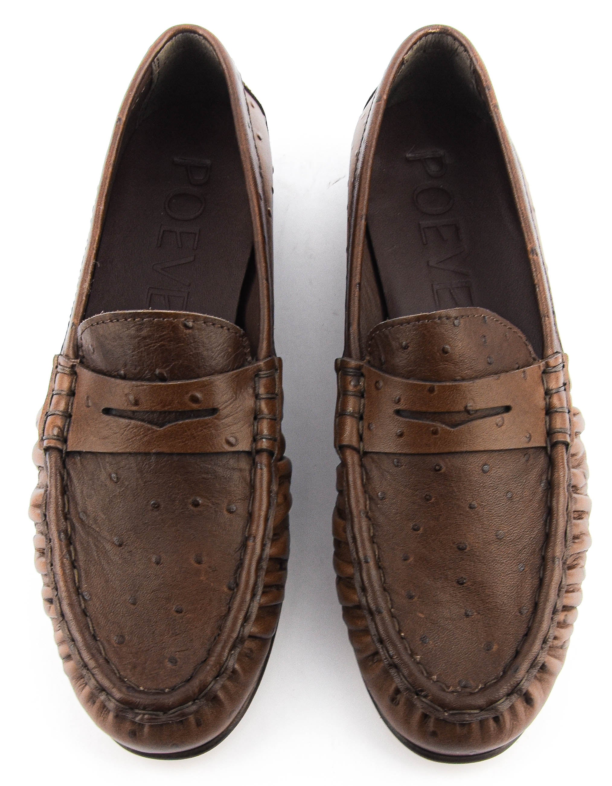 POEVE LOAFER OSTRICH MOKA