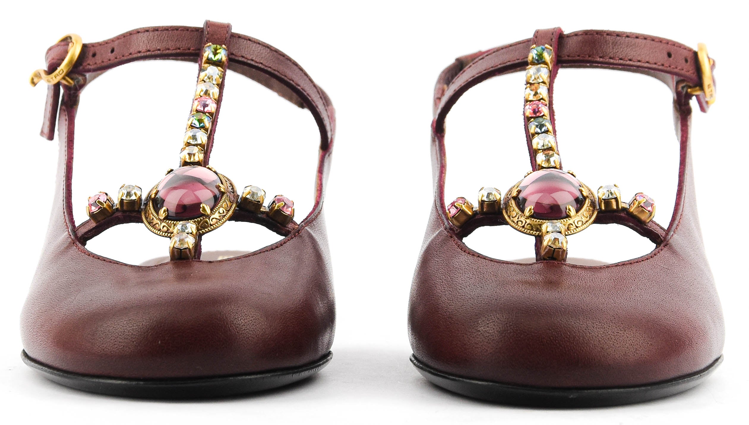 ETRO T-BAR SLINGBACK BALLERINA BORDEAUX