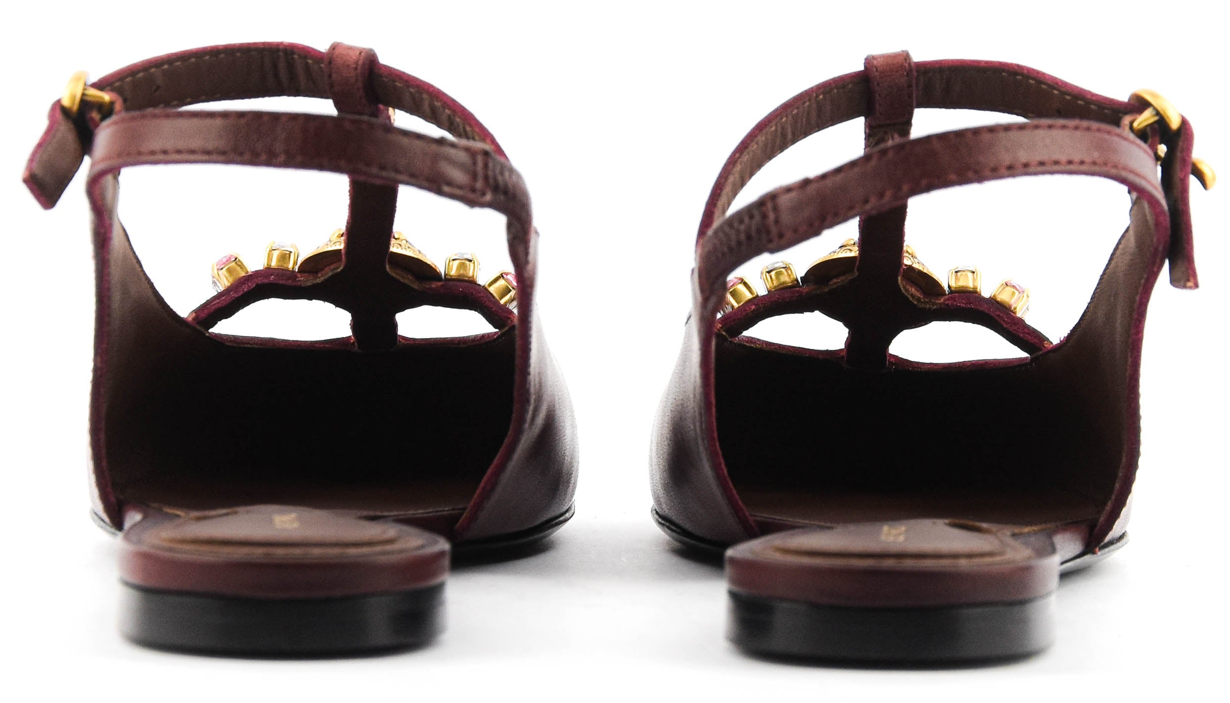 ETRO T-BAR SLINGBACK BALLERINA BORDEAUX